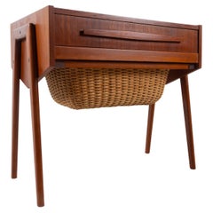 Vintage Danish Teak Sewing Table by HL Møbler, 1960s