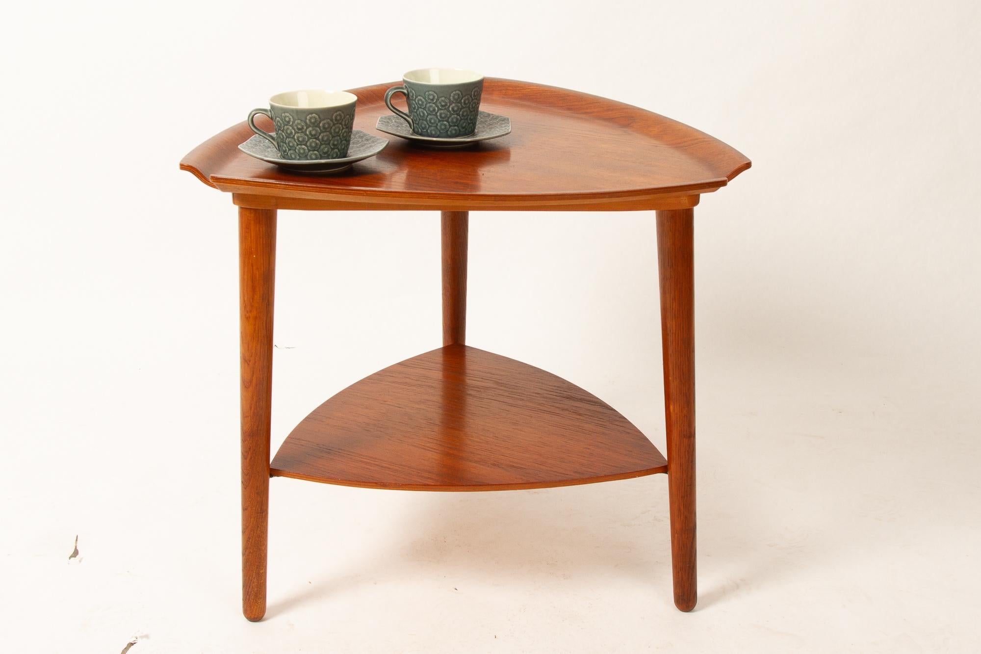 Oak Vintage Danish Teak Side Table, 1960s