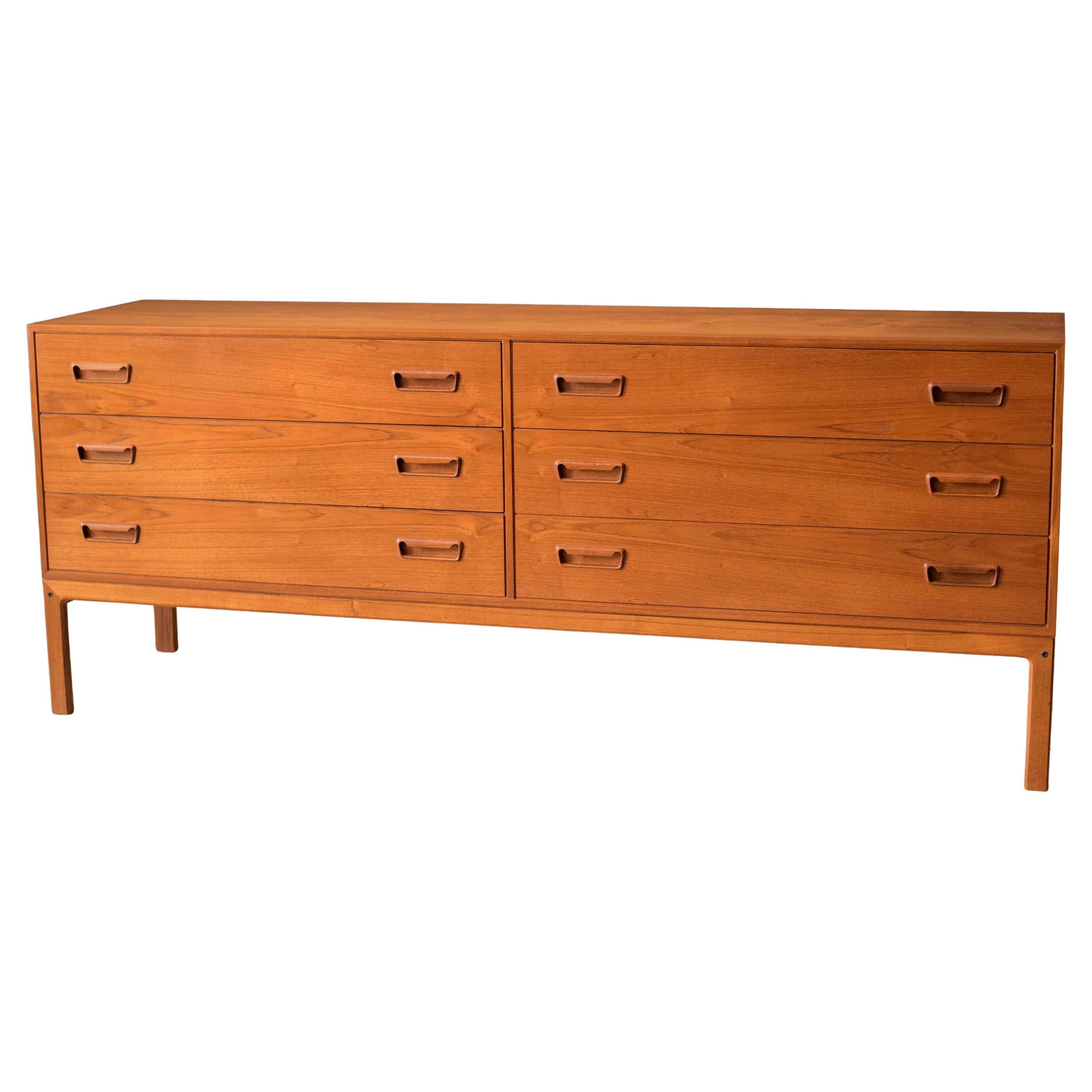 Vintage Danish Teak Six-Drawer Dresser by Arne Wahl Iversen
