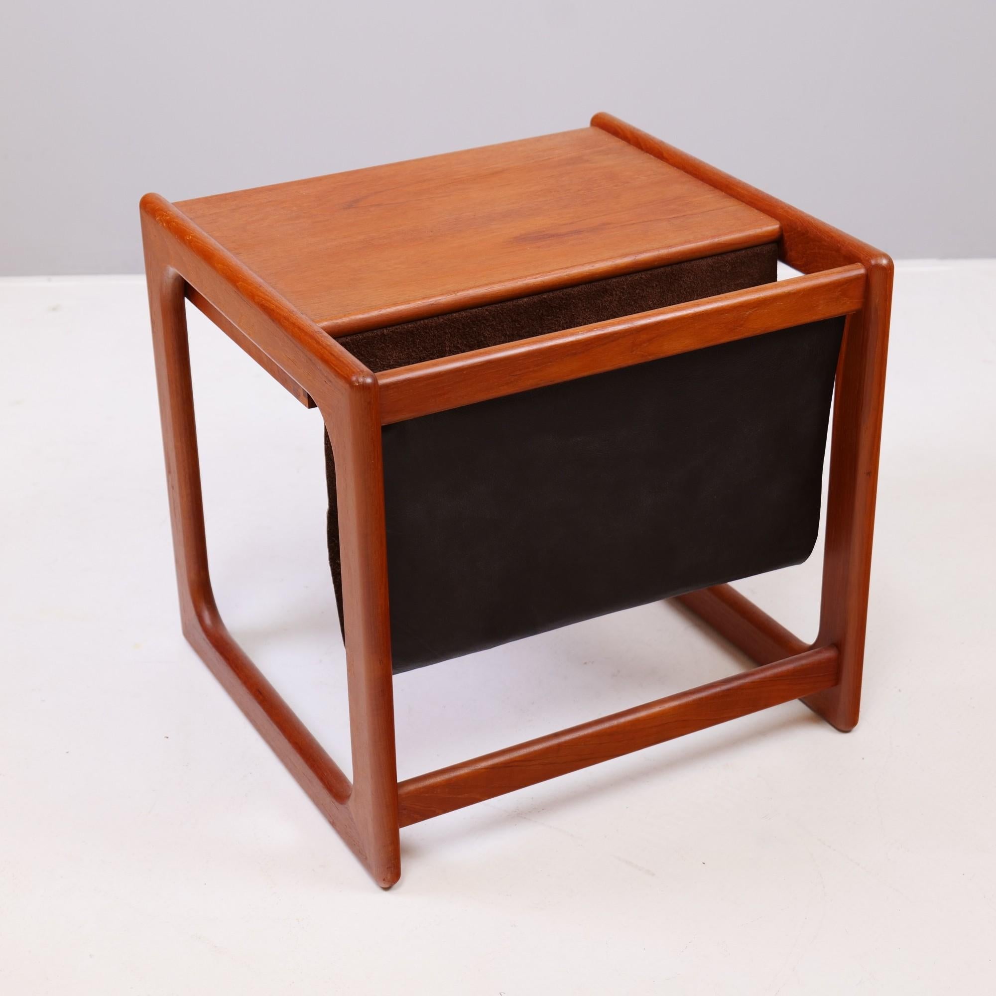 vintage side table with magazine rack