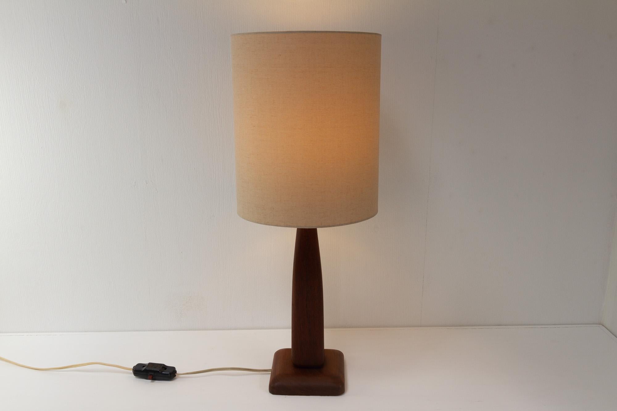 Vintage Danish Teak Table Lamp, 1960s For Sale 5