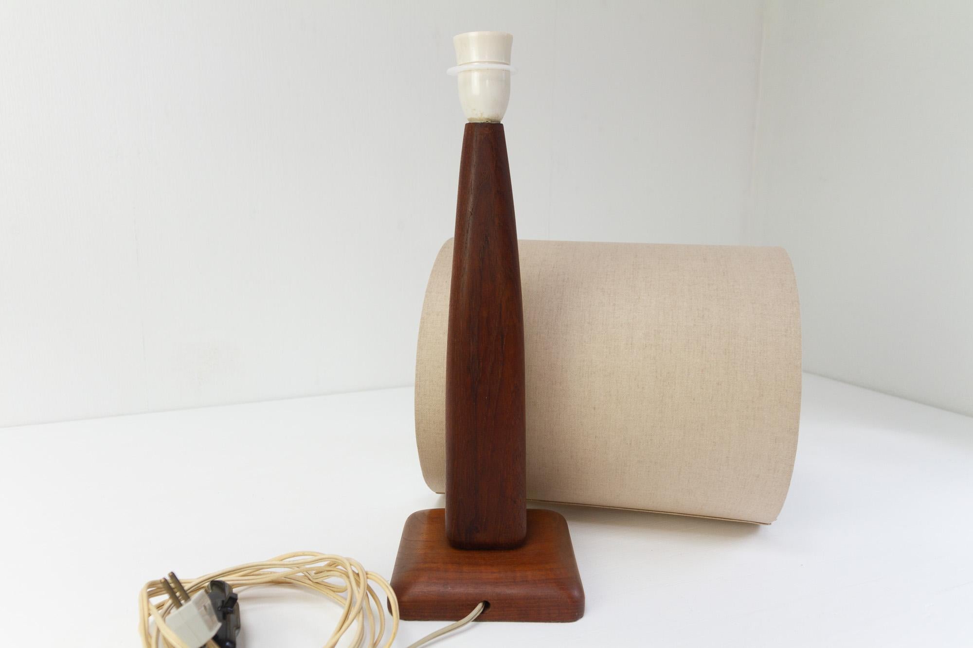 Vintage Danish Teak Table Lamp, 1960s For Sale 8