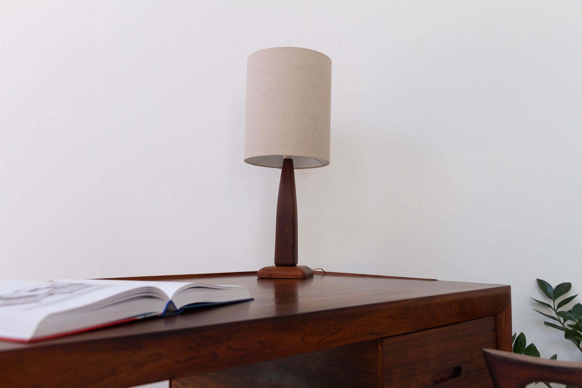 Vintage Danish Teak Table Lamp, 1960s For Sale 14