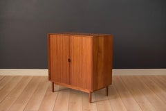 Vintage Danish Teak Tambour Door Cabinet by Peter Hvidt & Orla Mølgaard-Nielsen