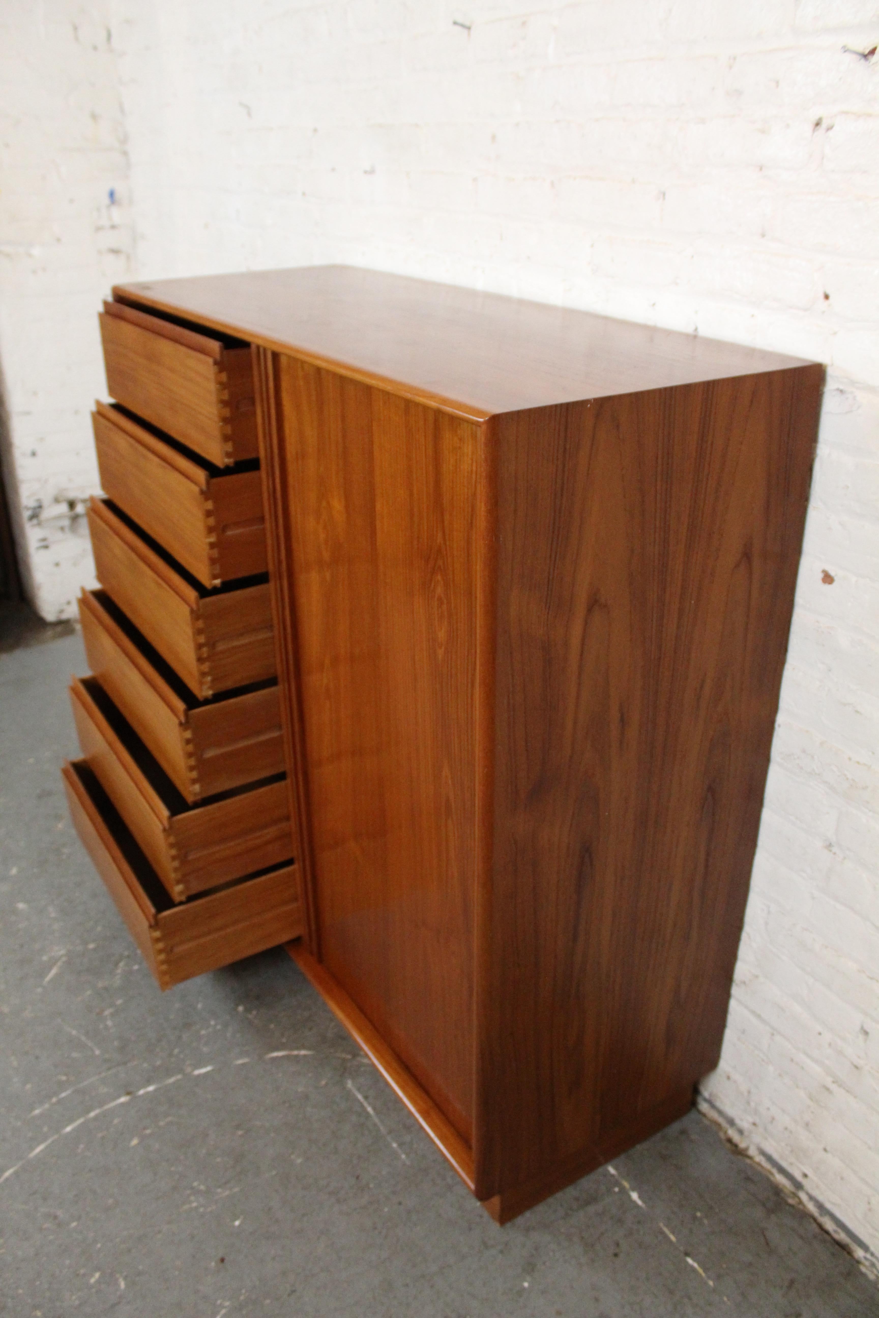 Comò a tamburo in teak danese vintage di Danflex Systems in vendita 2