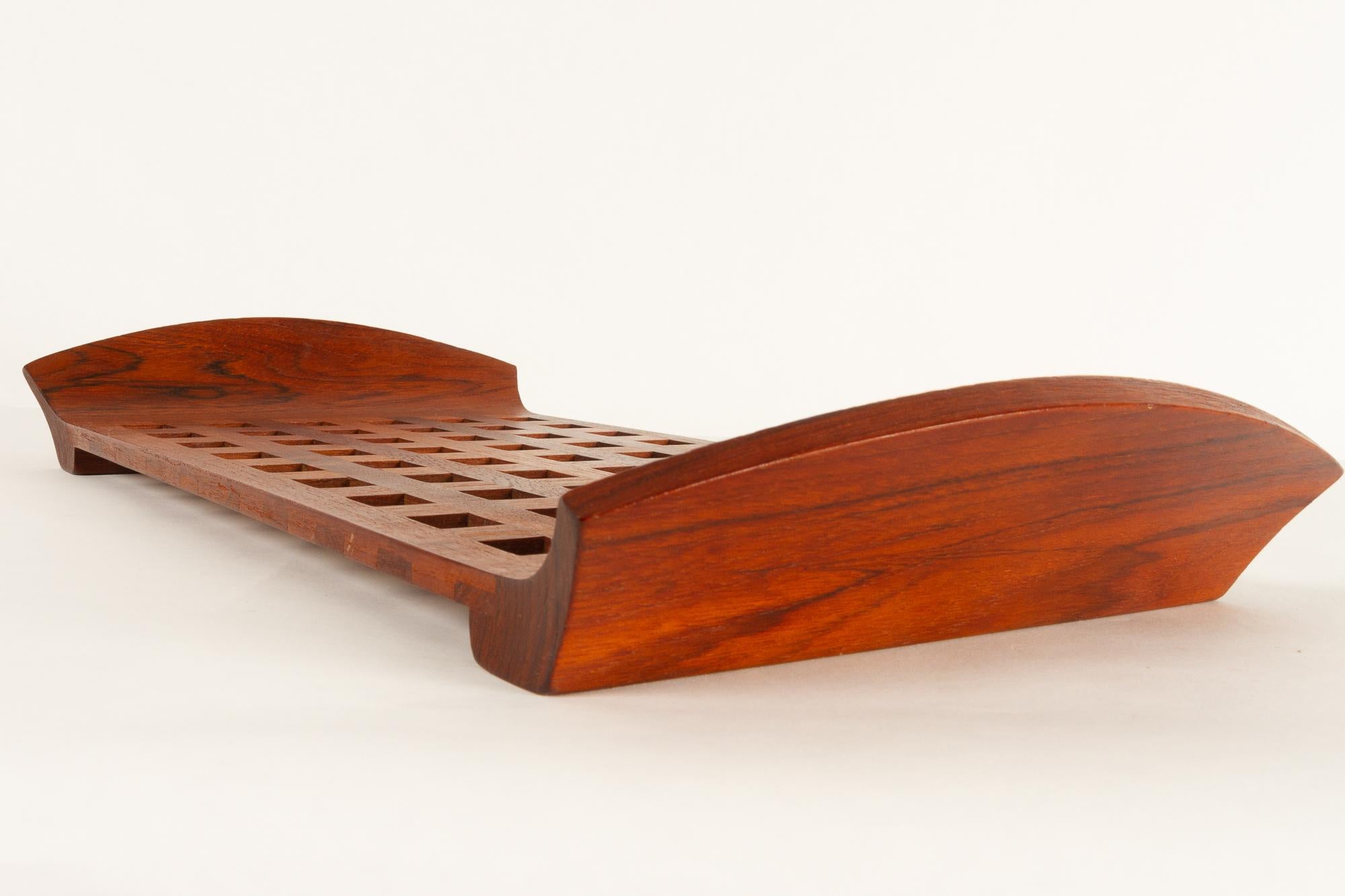 Vintage Danish Teak Tray with Glass Bowls by Jens Harald Quistgaard, 1960s For Sale 5