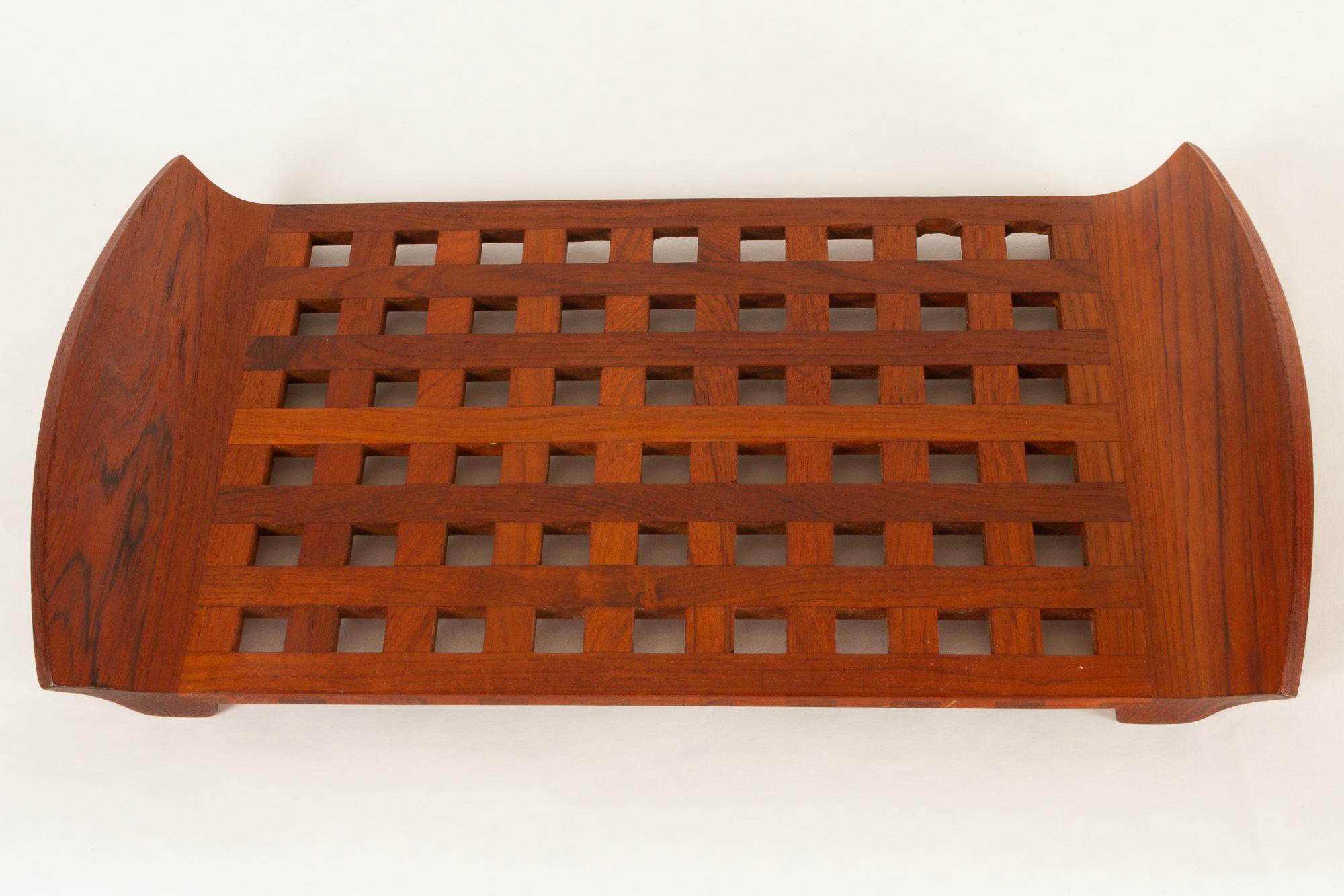 Vintage Danish Teak Tray with Glass Bowls by Jens Harald Quistgaard, 1960s For Sale 6