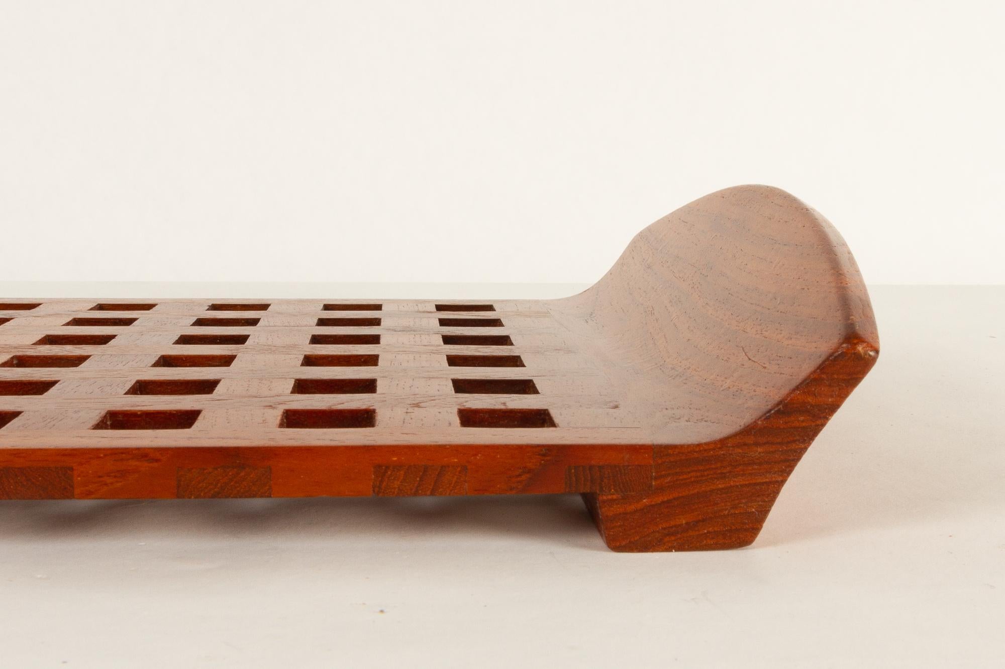 Vintage Danish Teak Tray with Glass Bowls by Jens Harald Quistgaard, 1960s 6