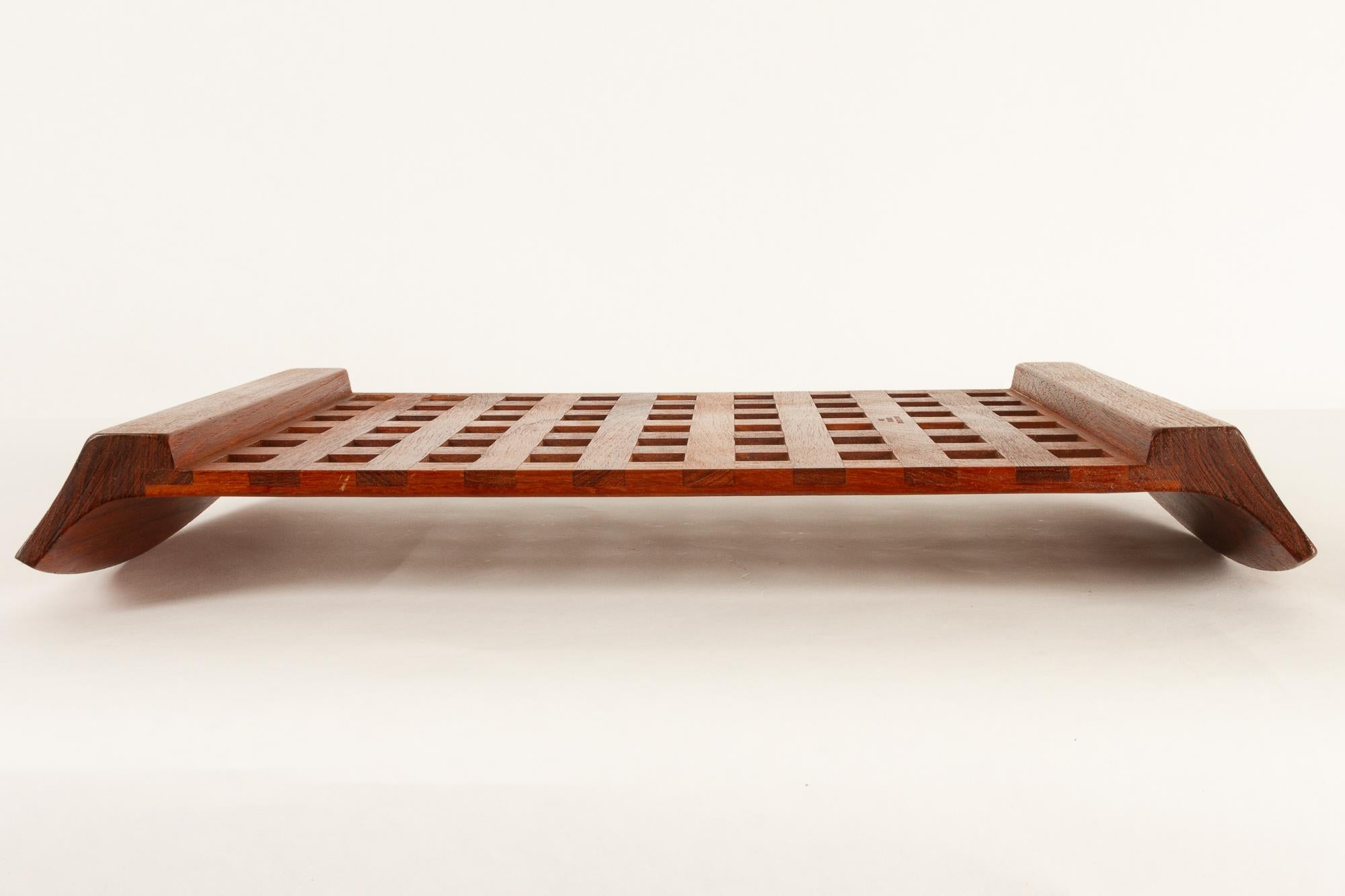 Vintage Danish Teak Tray with Glass Bowls by Jens Harald Quistgaard, 1960s For Sale 7