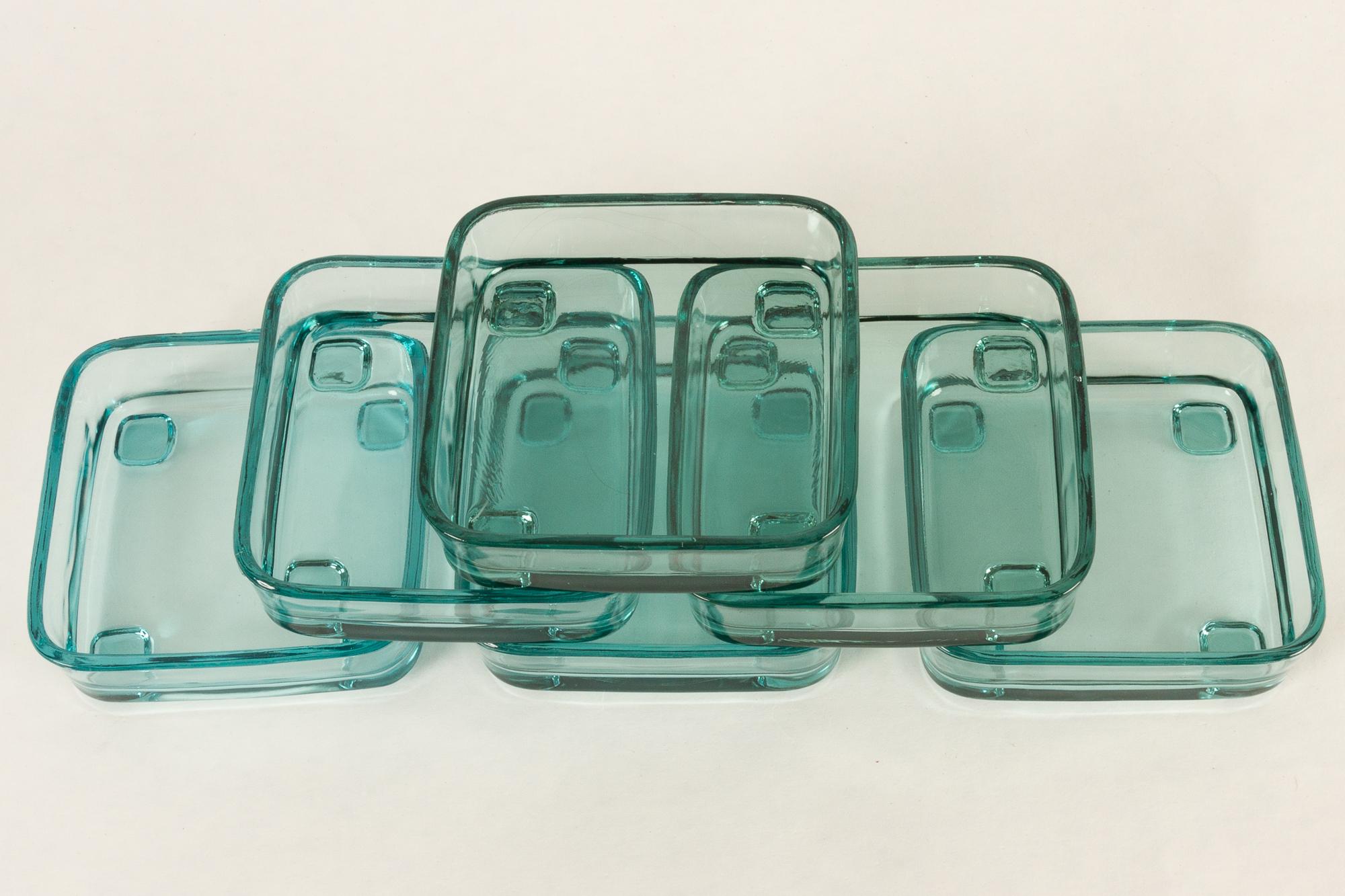 Dänisches Vintage-Tablett aus Teakholz mit Glasschalen von Jens Harald Quistgaard, 1960er Jahre im Angebot 3