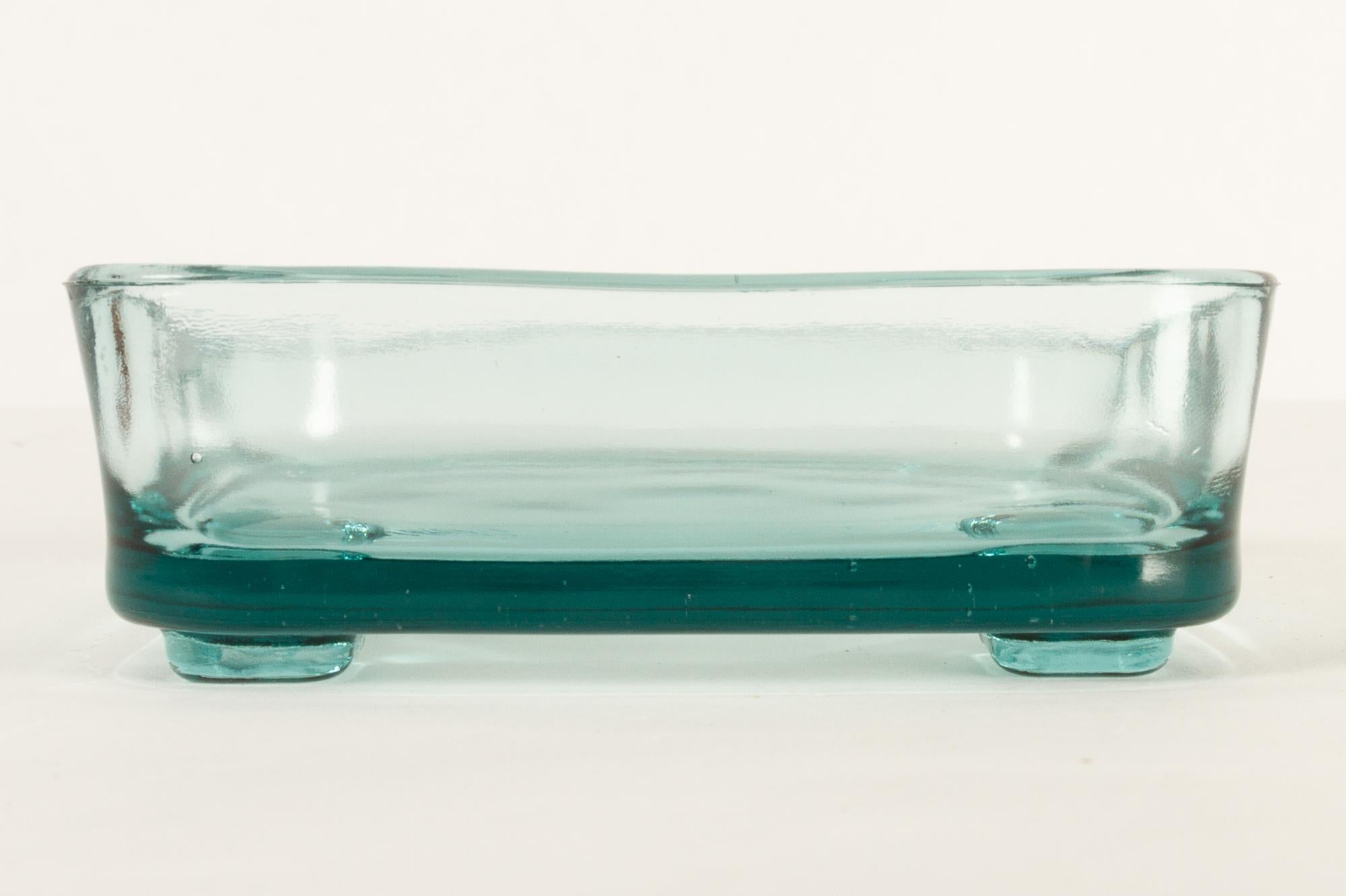 Dänisches Vintage-Tablett aus Teakholz mit Glasschalen von Jens Harald Quistgaard, 1960er Jahre im Angebot 4