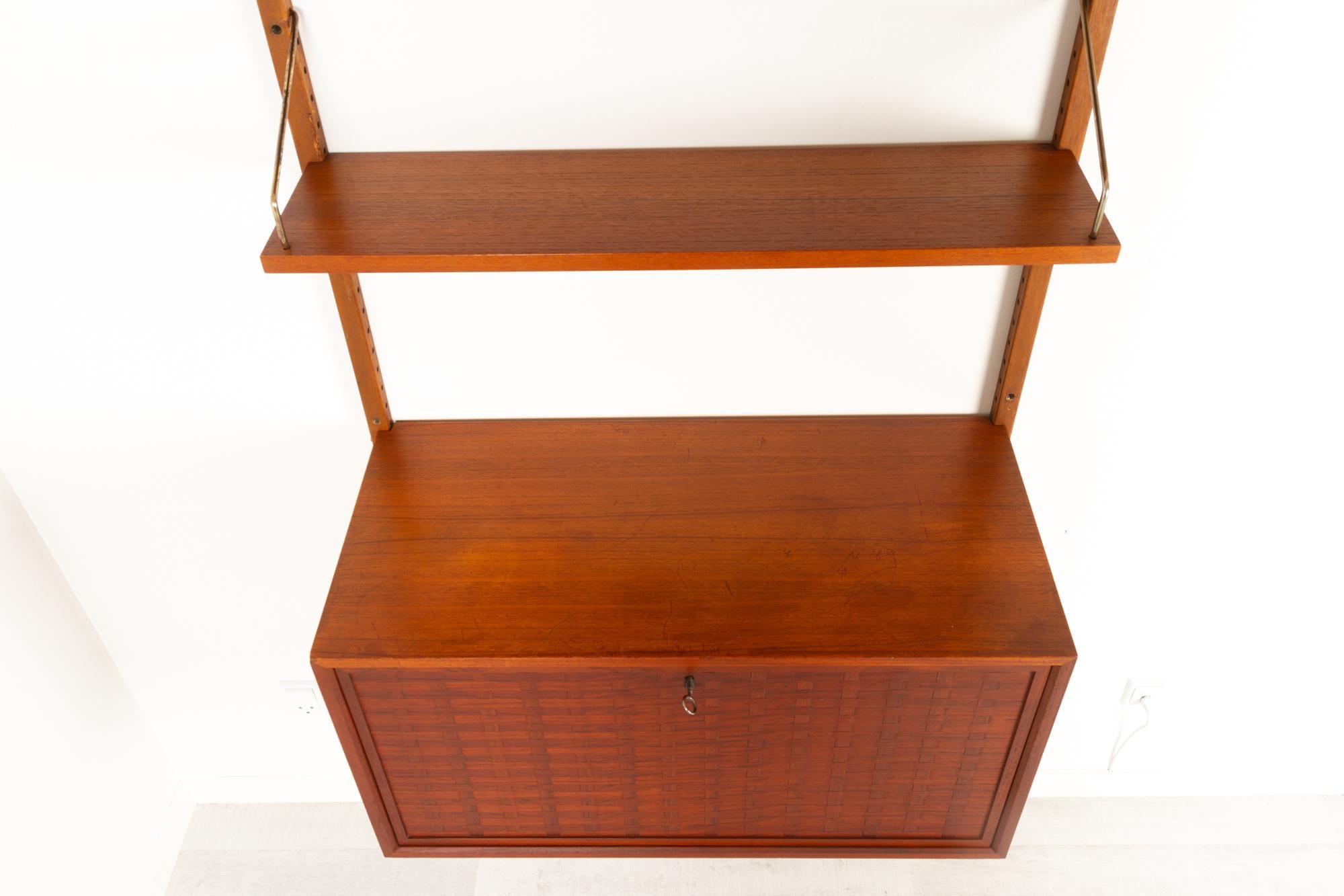 Vintage Danish Teak Wall Unit by Poul Cadovius, 1960s In Fair Condition In Asaa, DK