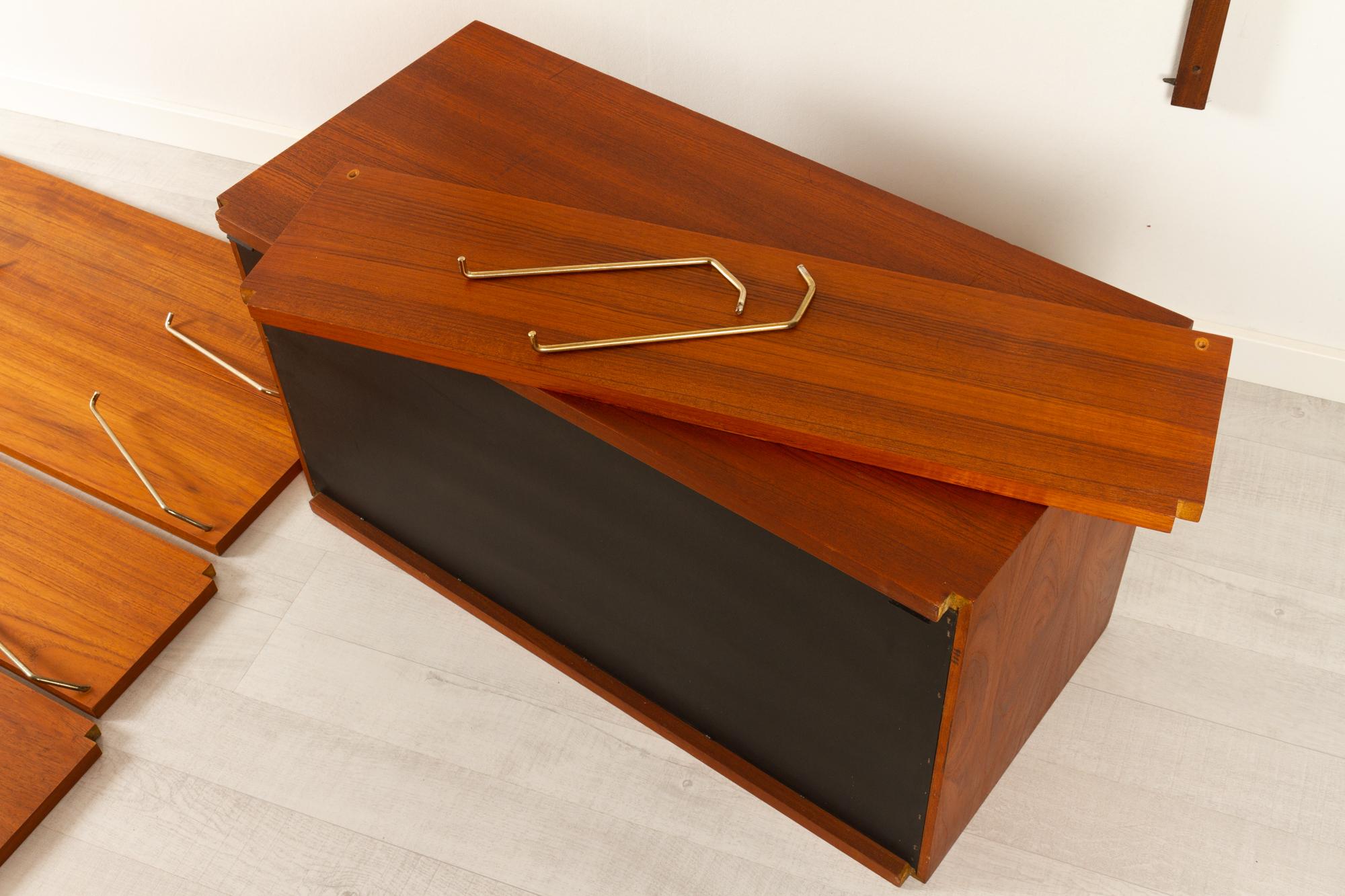 Vintage Danish Teak Wall Unit by Poul Cadovius for Cado, 1960s 14