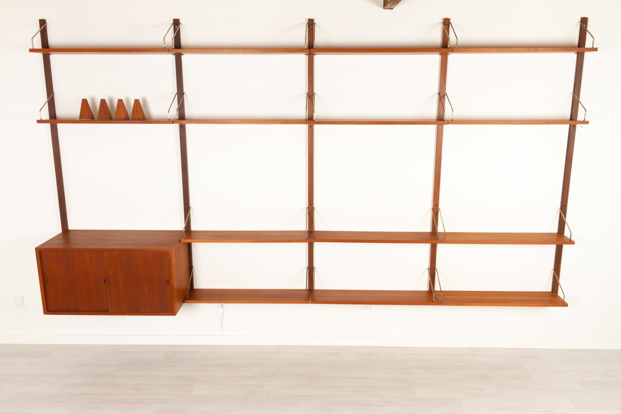 Mid-Century Modern Vintage Danish Teak Wall Unit by Poul Cadovius for Cado, 1960s