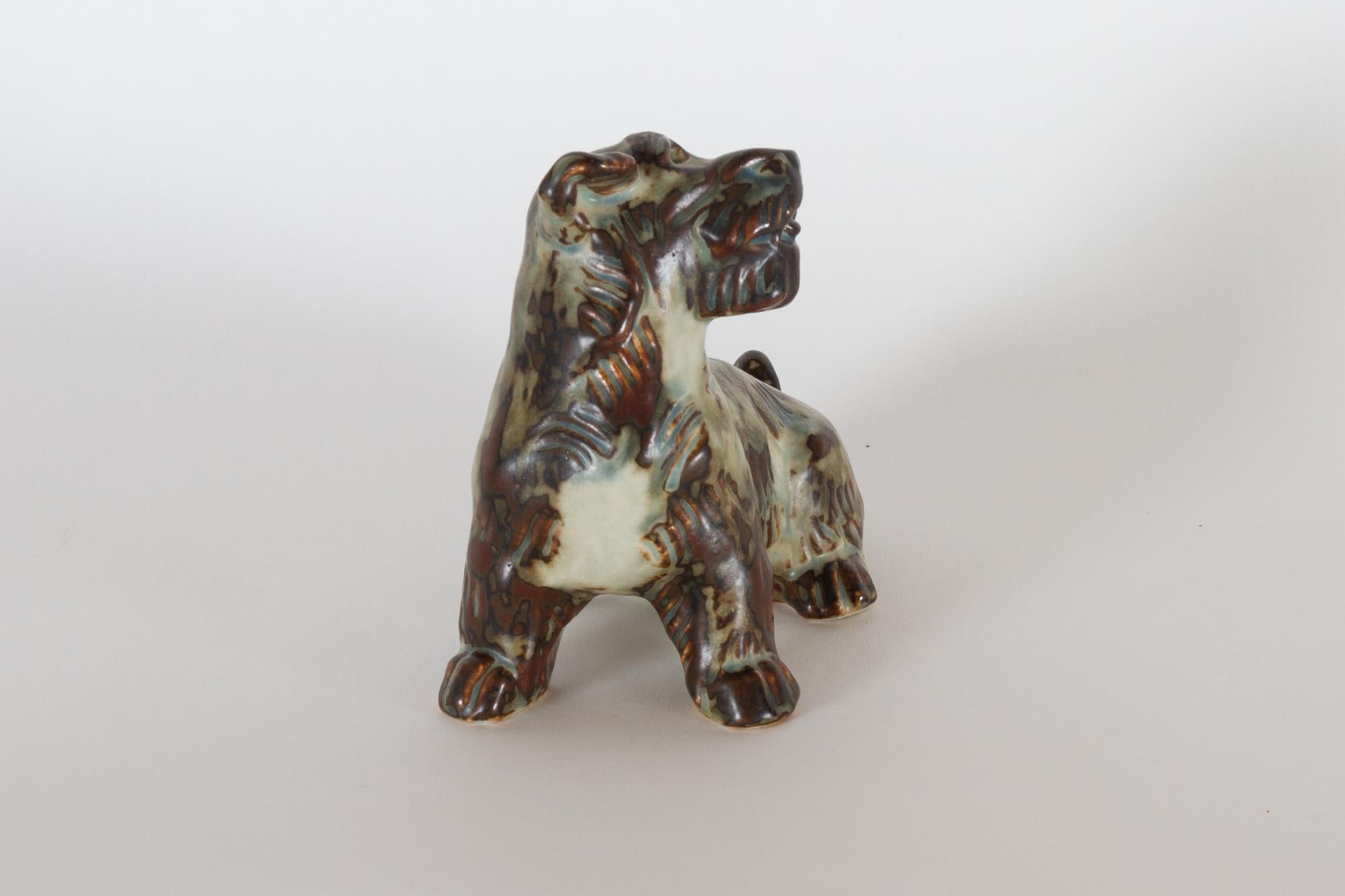 Mid-20th Century Vintage Danish Terrier Figurine by Knud Kyhn for Royal Copenhagen, 1955 For Sale
