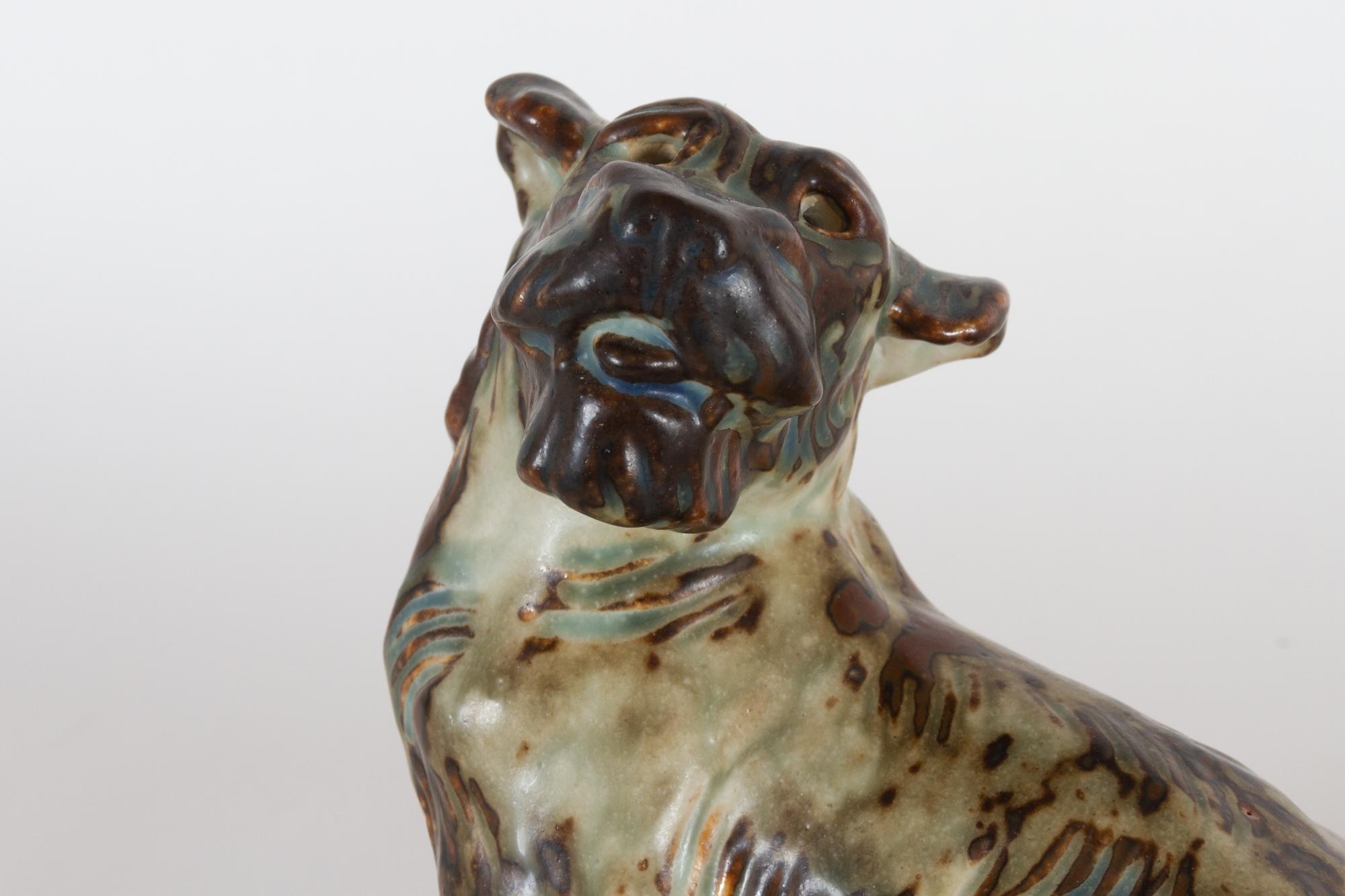 Stoneware Vintage Danish Terrier Figurine by Knud Kyhn for Royal Copenhagen, 1955 For Sale
