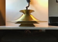 Vintage Danish Tiered Brass Pendant Lamp from Jeka, 1970s