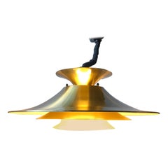 Vintage Danish Tiered Brass Pendant Lamp from Jeka, 1970s