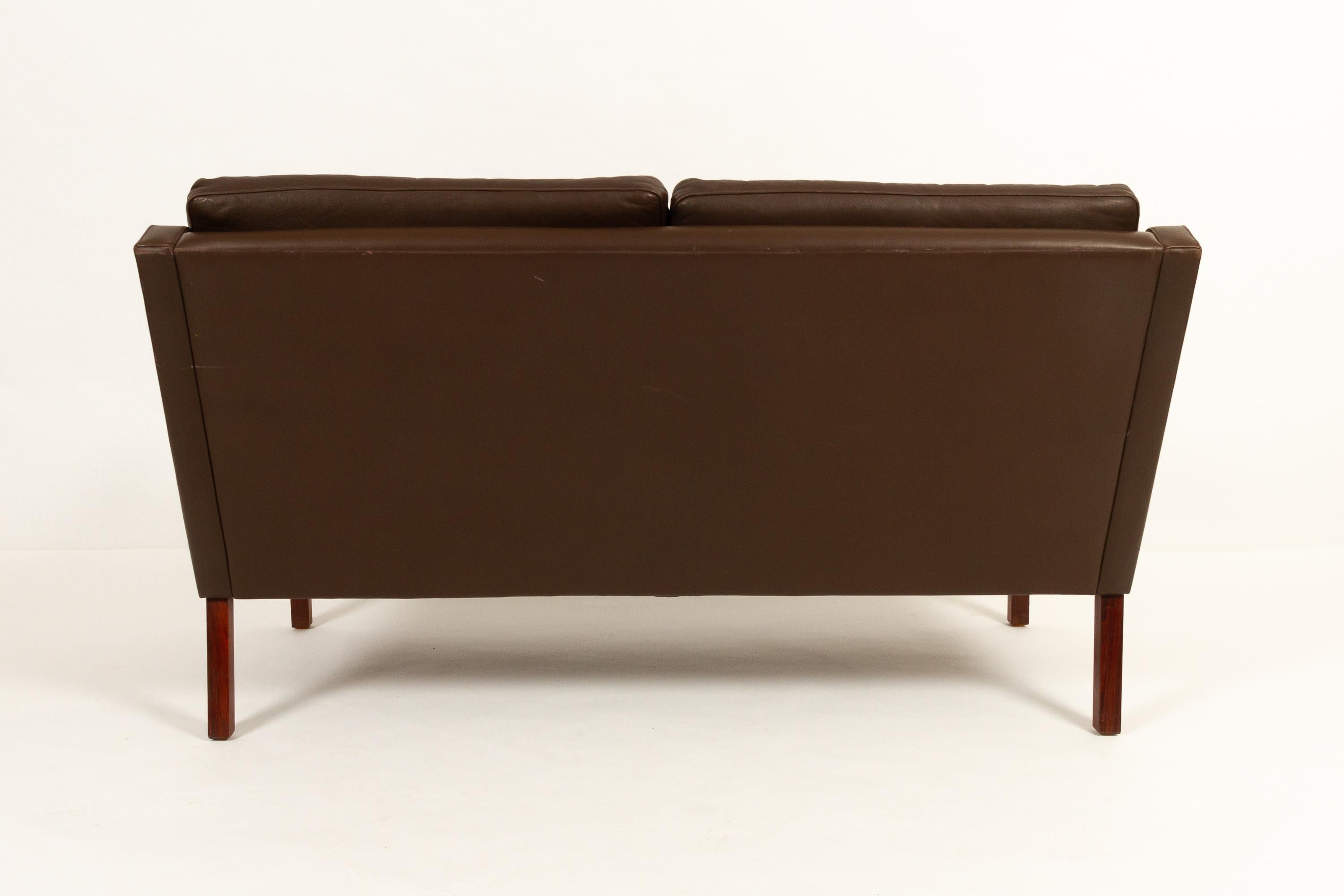 Vintage Danish Two-Seat Leather Sofa by Georg Thams for Vejen Møbelfabrik, 1970 In Good Condition In Asaa, DK