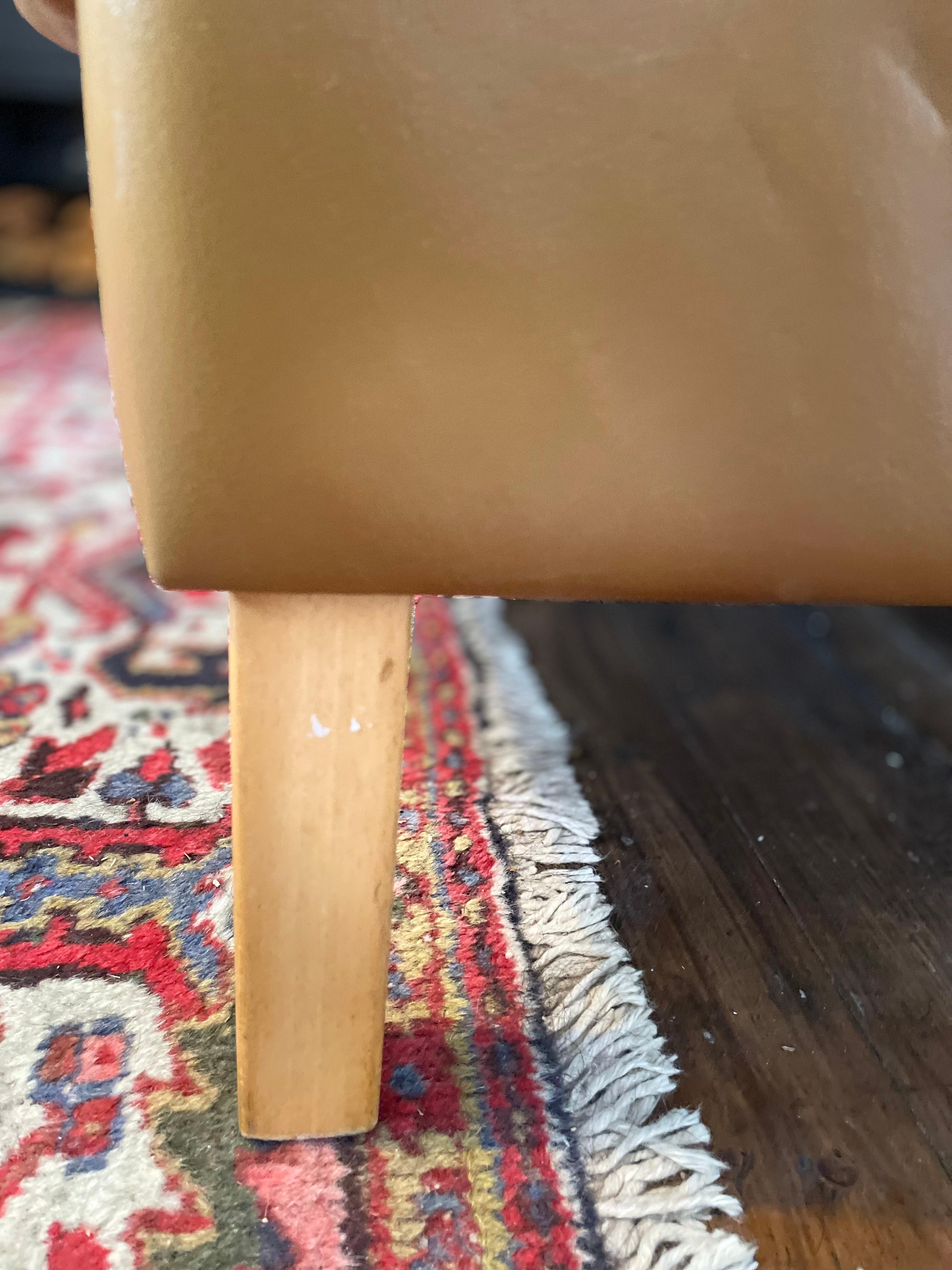 Vintage Danish Two Seater Sofa in Tan Leather For Sale 7