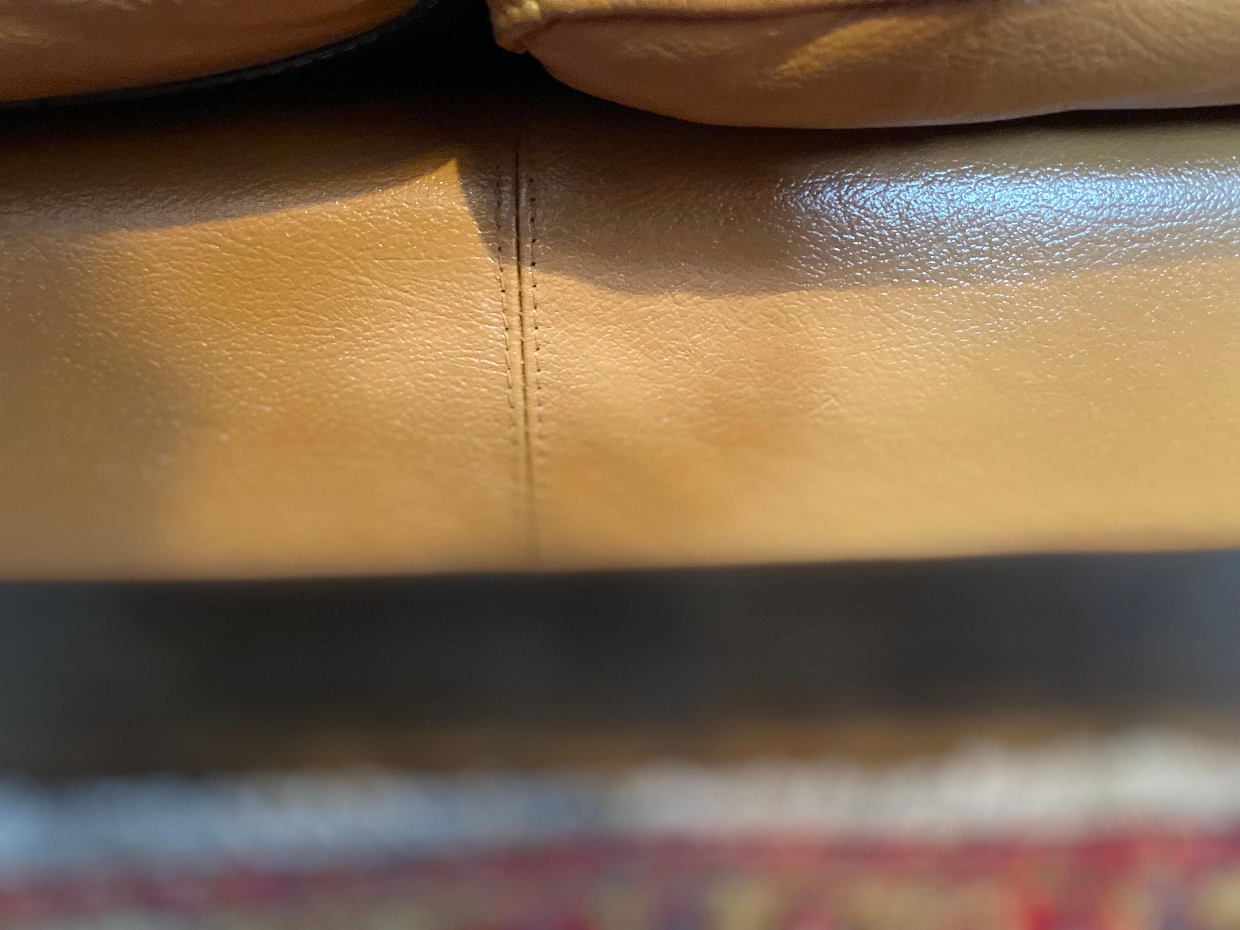 Vintage Danish Two Seater Sofa in Tan Leather For Sale 3