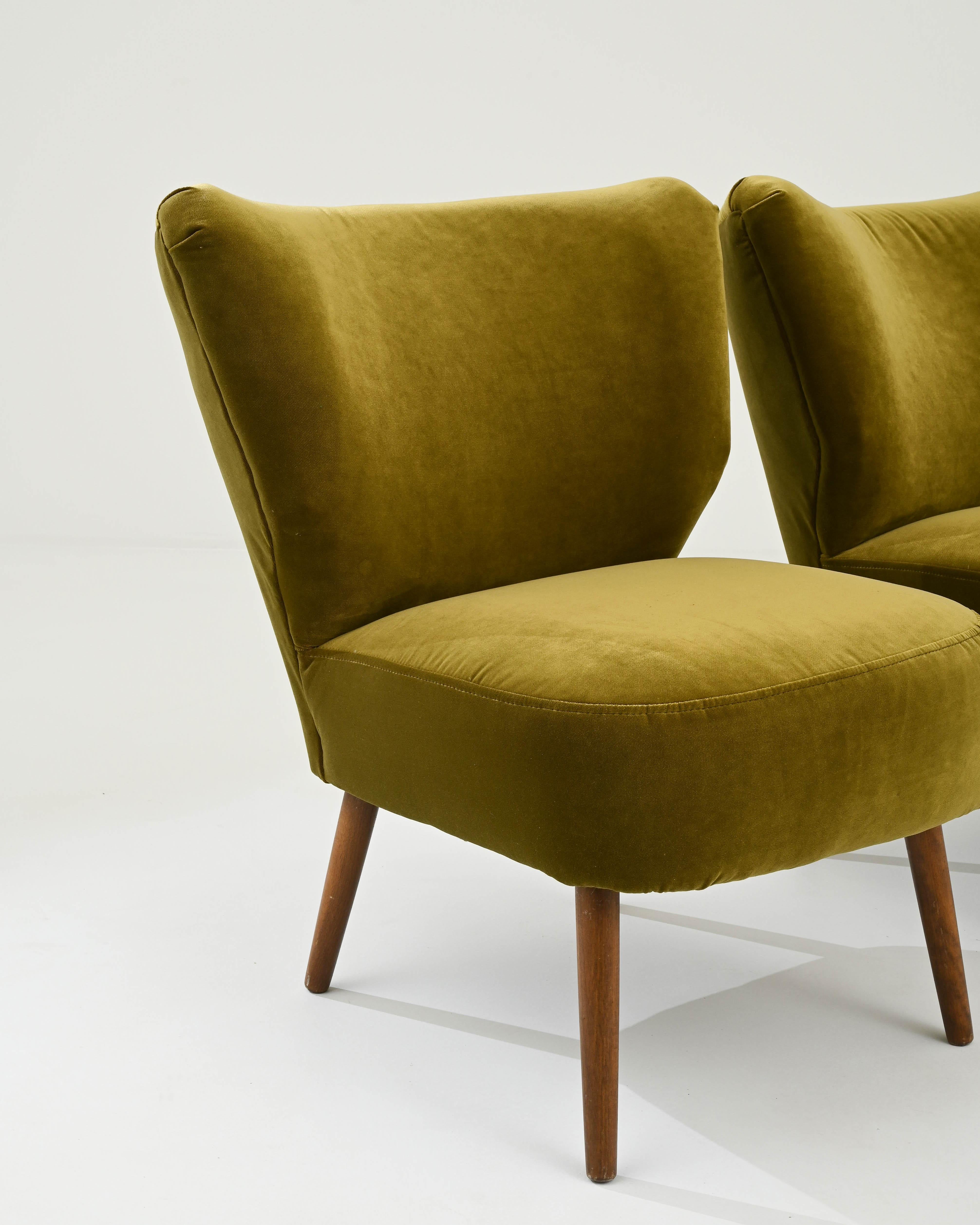 Vintage Danish Velvet Chairs, A Pair 4