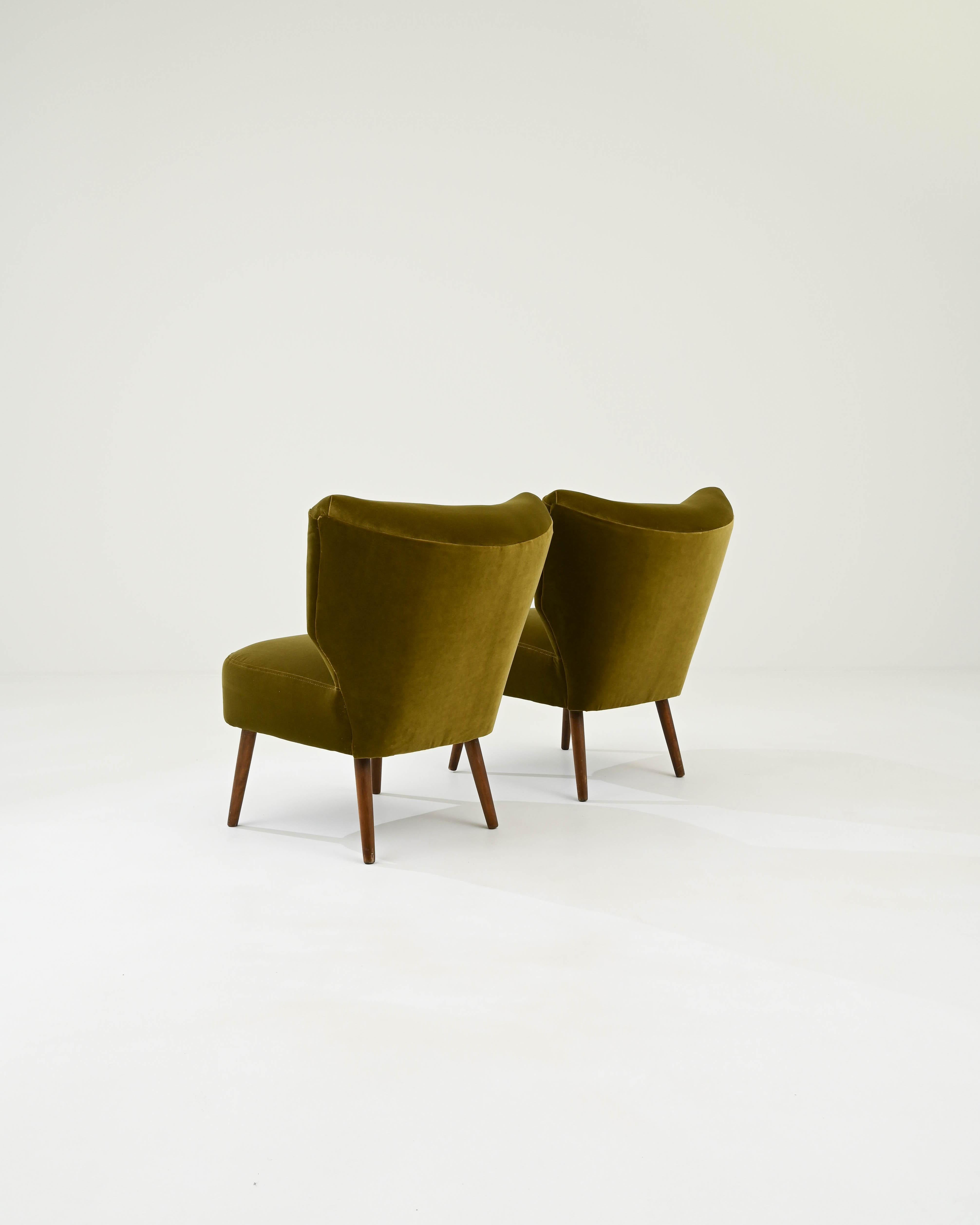 Vintage Danish Velvet Chairs, A Pair 1