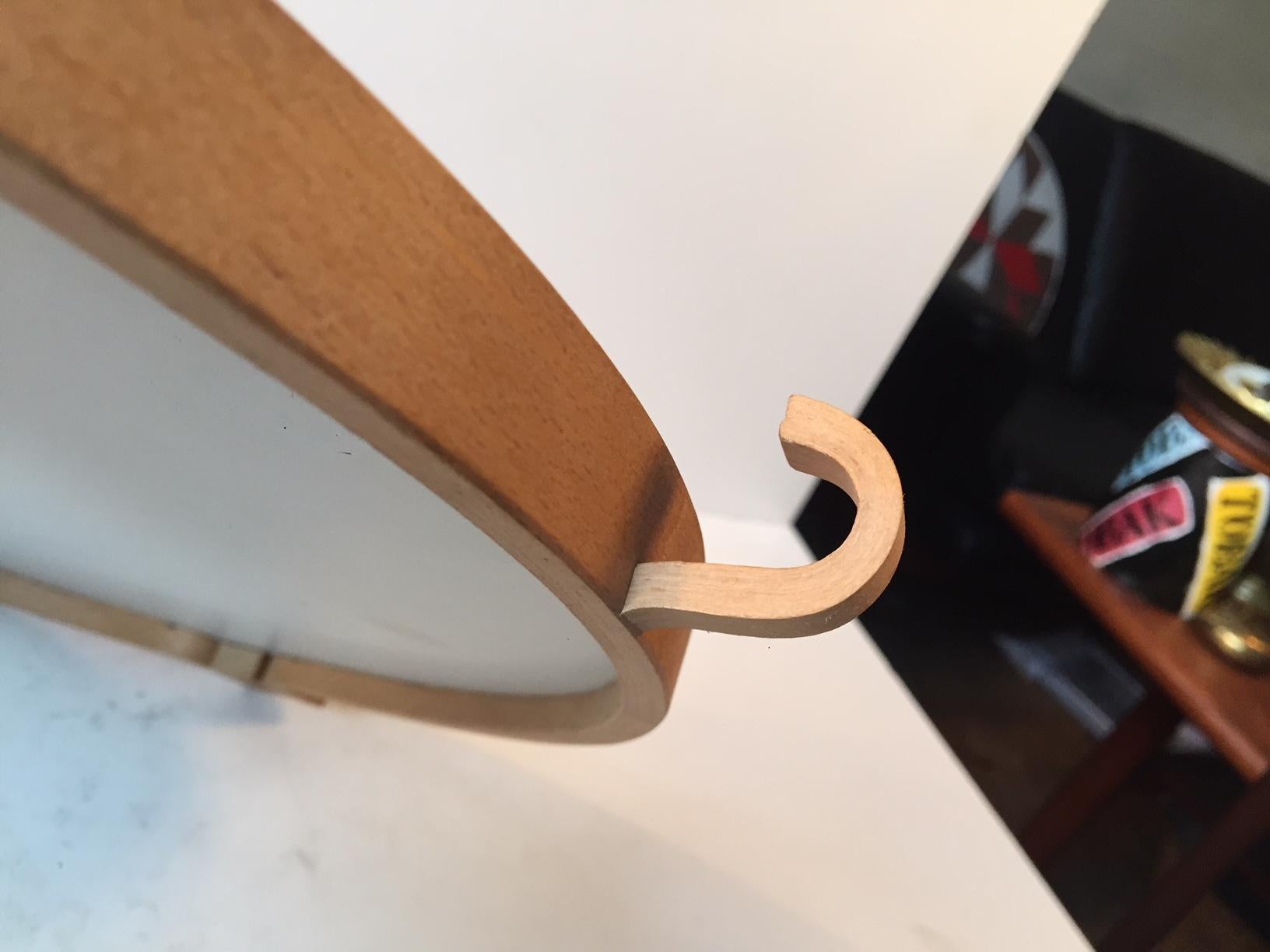 Dänischer Vintage-Wandspiegel aus Buche von Indan, 1980er Jahre (Moderne) im Angebot