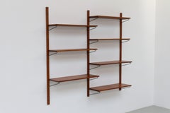 Vintage Danish Wall Mounted Teak Shelving System, 1960s.
