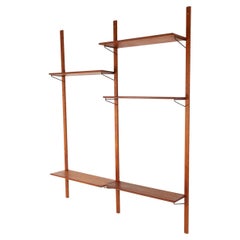 Vintage Danish Wall Mounted Teak Shelving System 1960s