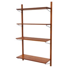 Vintage Danish Wall Mounted Teak Shelving System, 1960s.