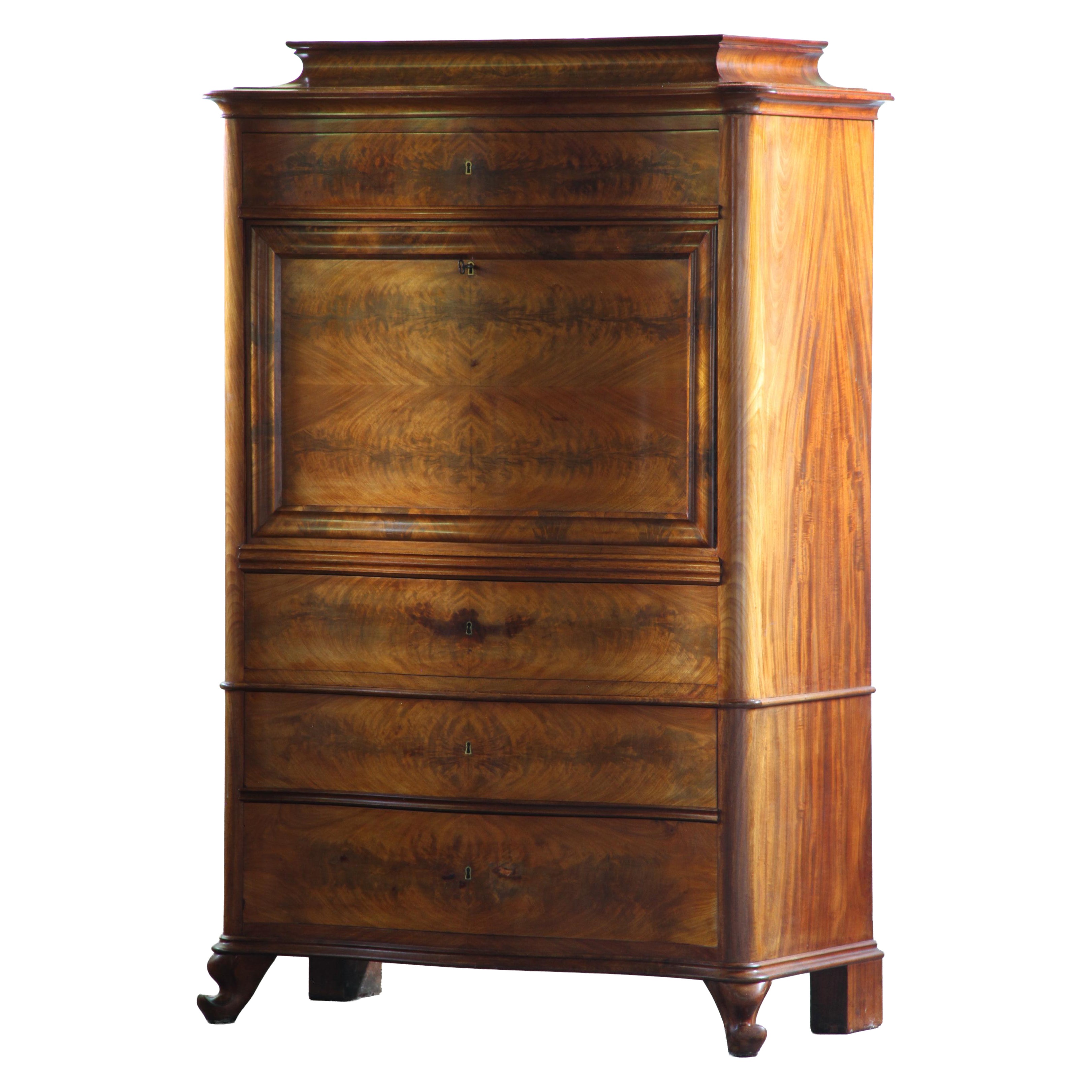 Vintage Danish Walnut 19th-century escritoire / Secretary, Victorian style