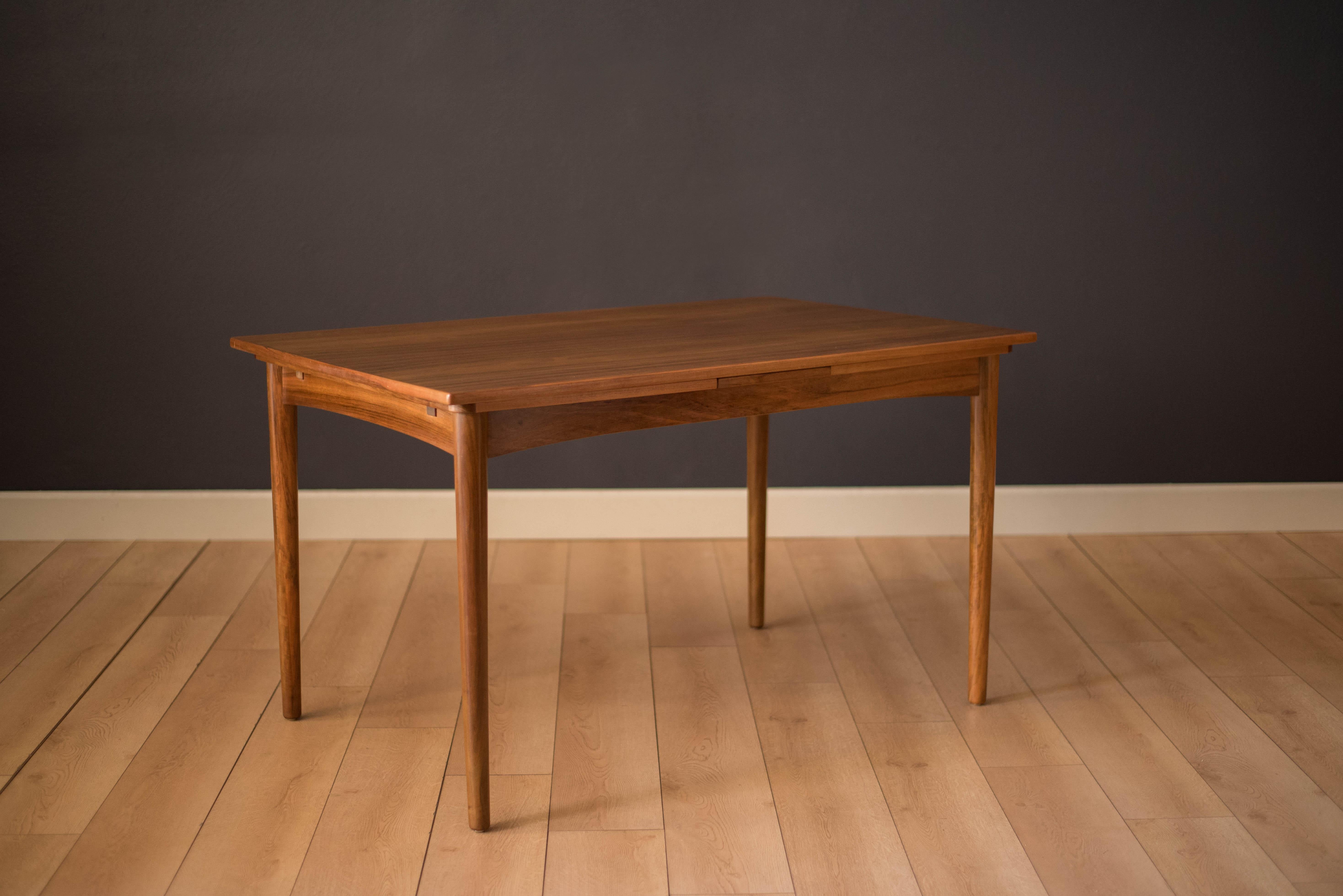 Scandinavian Modern Vintage Danish Walnut Extendable Dining Table by Arne Hovmand-Olsen