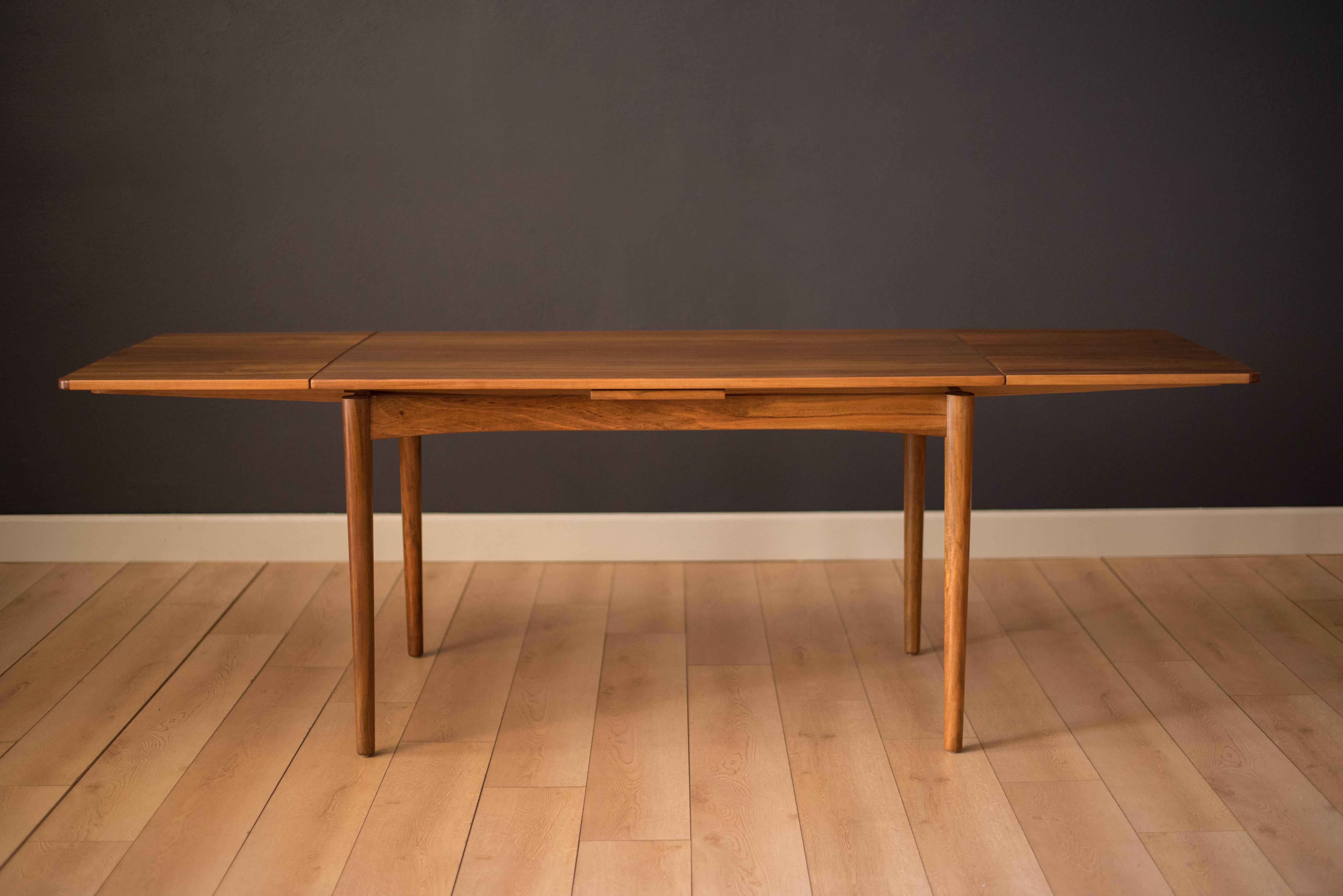 Mid-20th Century Vintage Danish Walnut Extendable Dining Table by Arne Hovmand-Olsen