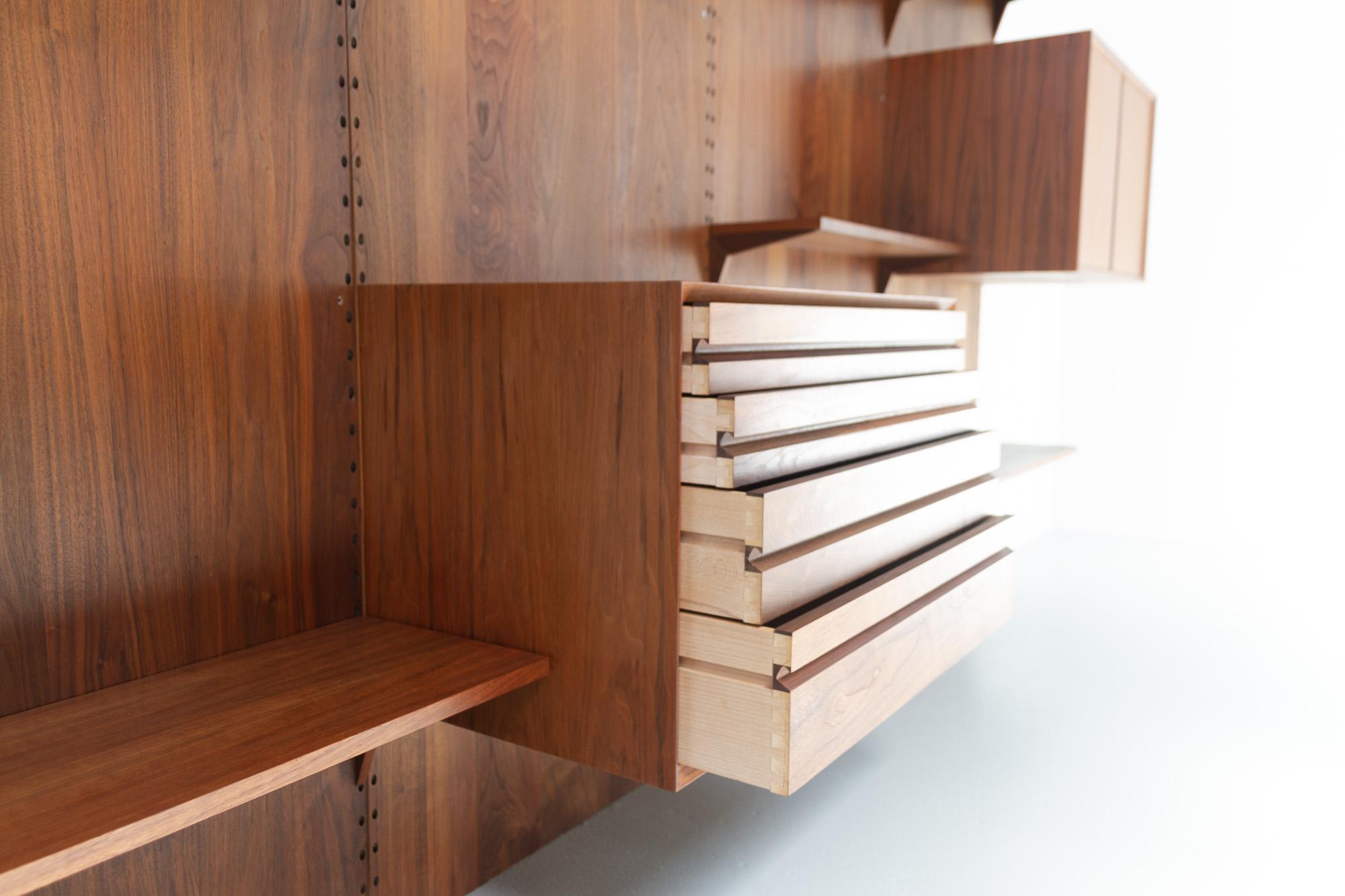 Vintage Danish Walnut Wall Unit by Poul Cadovius for Cado, 1960s 5