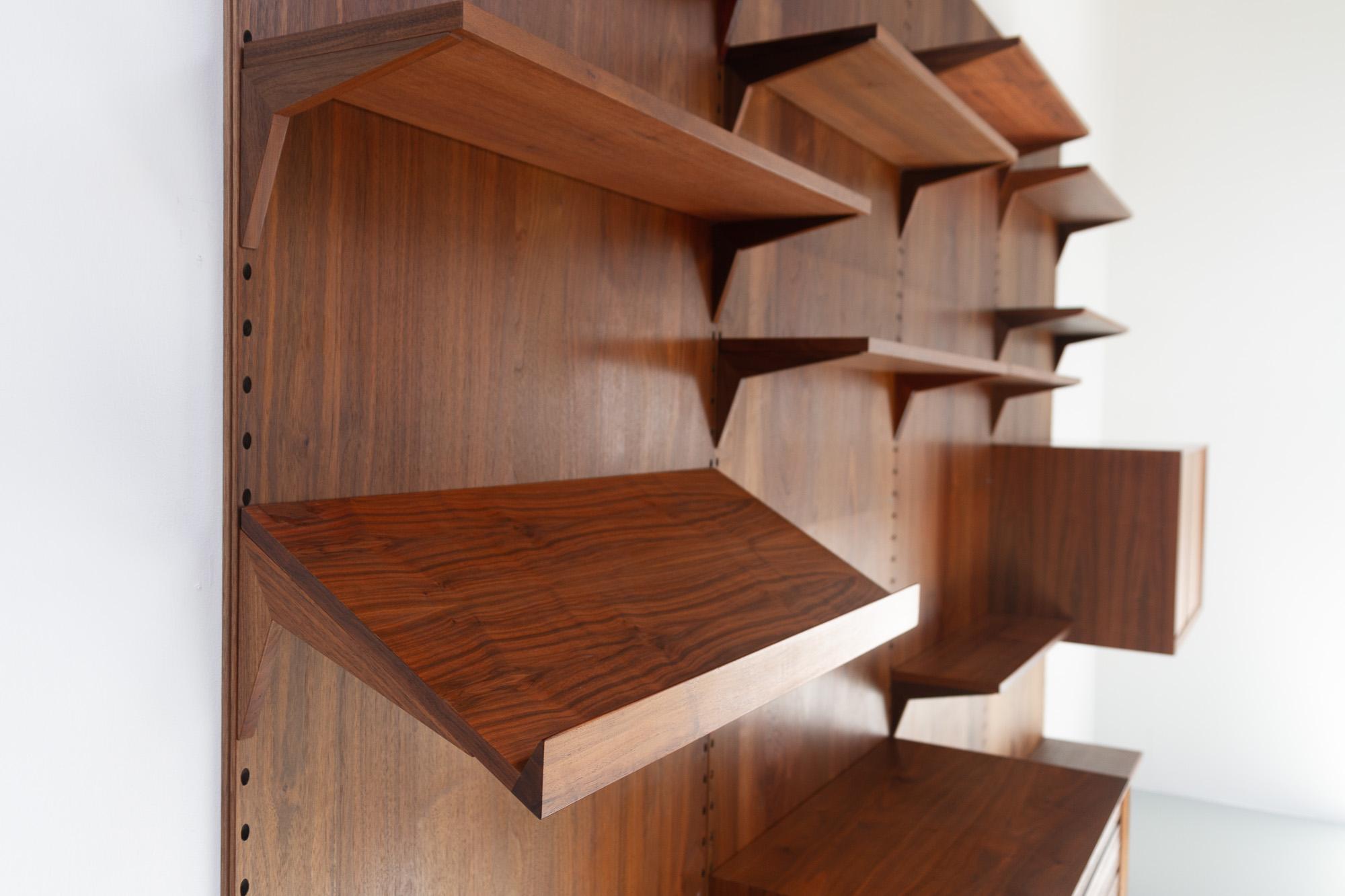 Vintage Danish Walnut Wall Unit by Poul Cadovius for Cado, 1960s 6