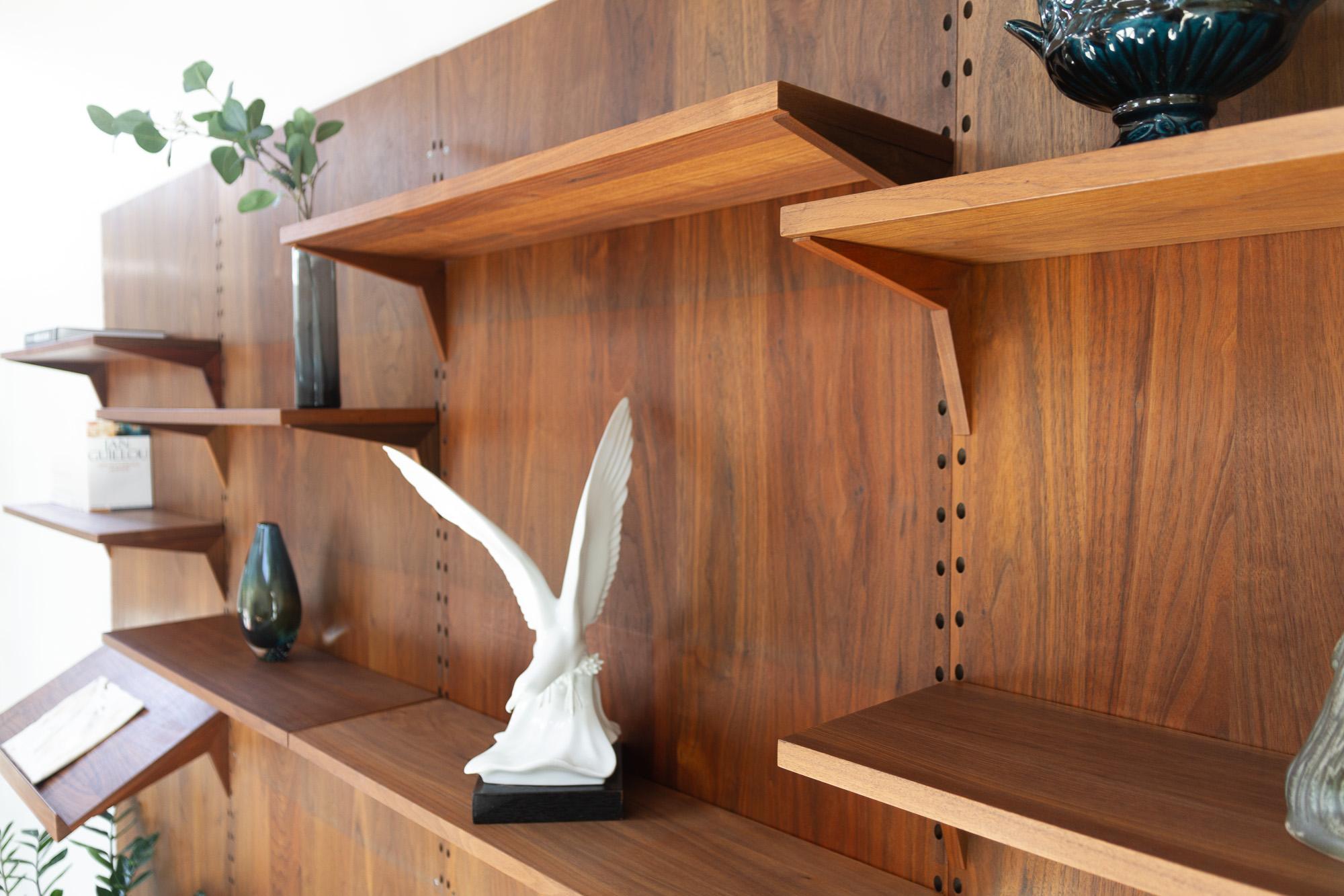Vintage Danish Walnut Wall Unit by Poul Cadovius for Cado, 1960s 13