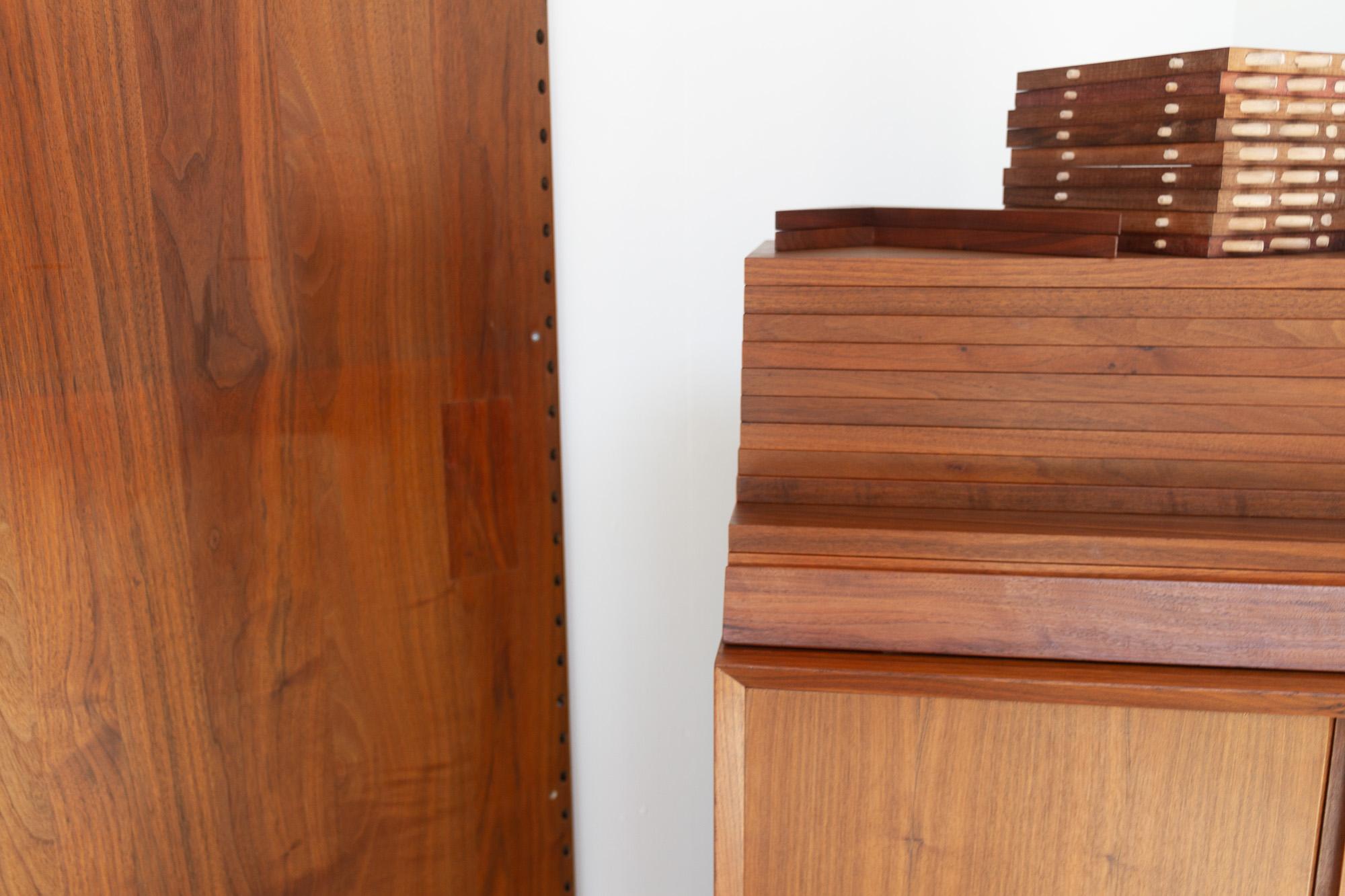 Vintage Danish Walnut Wall Unit by Poul Cadovius for Cado, 1960s 15