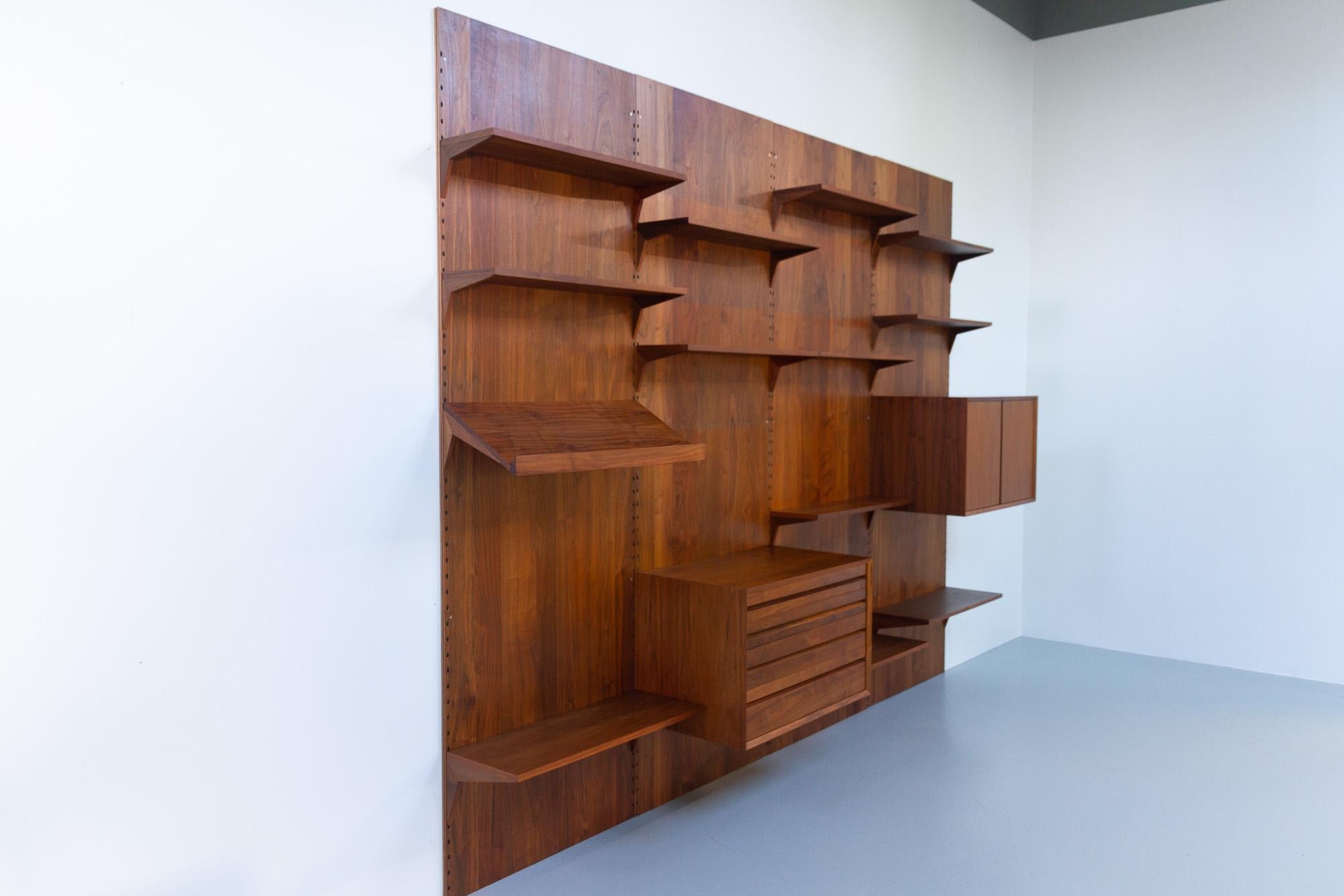 Scandinavian Modern Vintage Danish Walnut Wall Unit by Poul Cadovius for Cado, 1960s