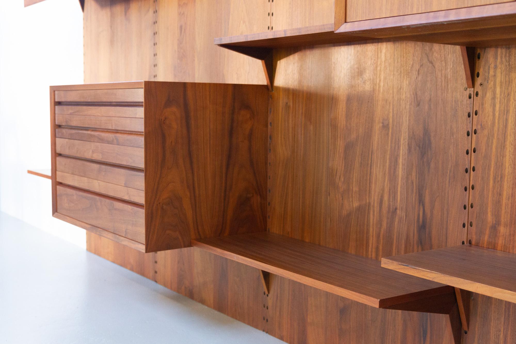 Mid-20th Century Vintage Danish Walnut Wall Unit by Poul Cadovius for Cado, 1960s
