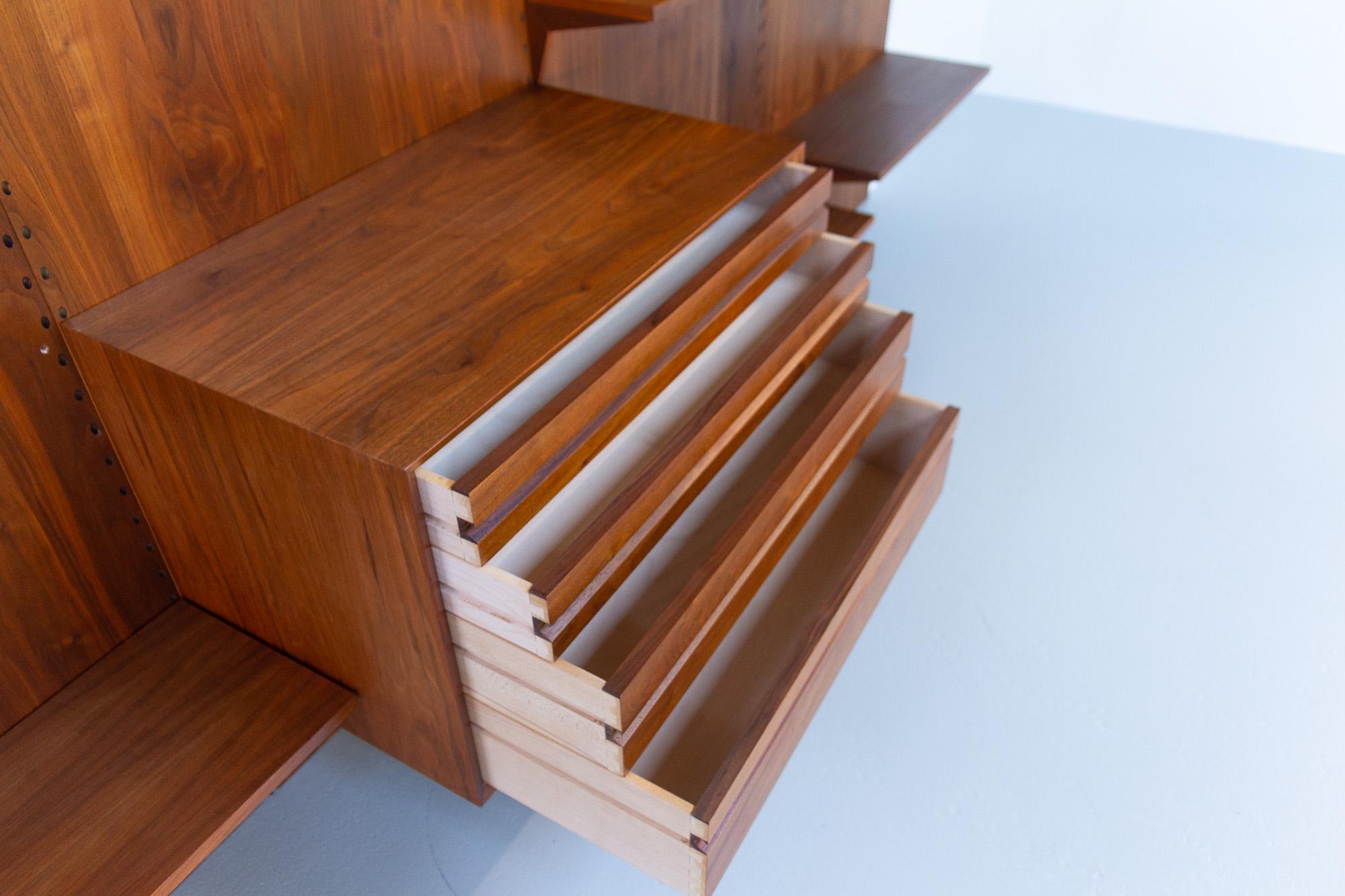 Vintage Danish Walnut Wall Unit by Poul Cadovius for Cado, 1960s 1