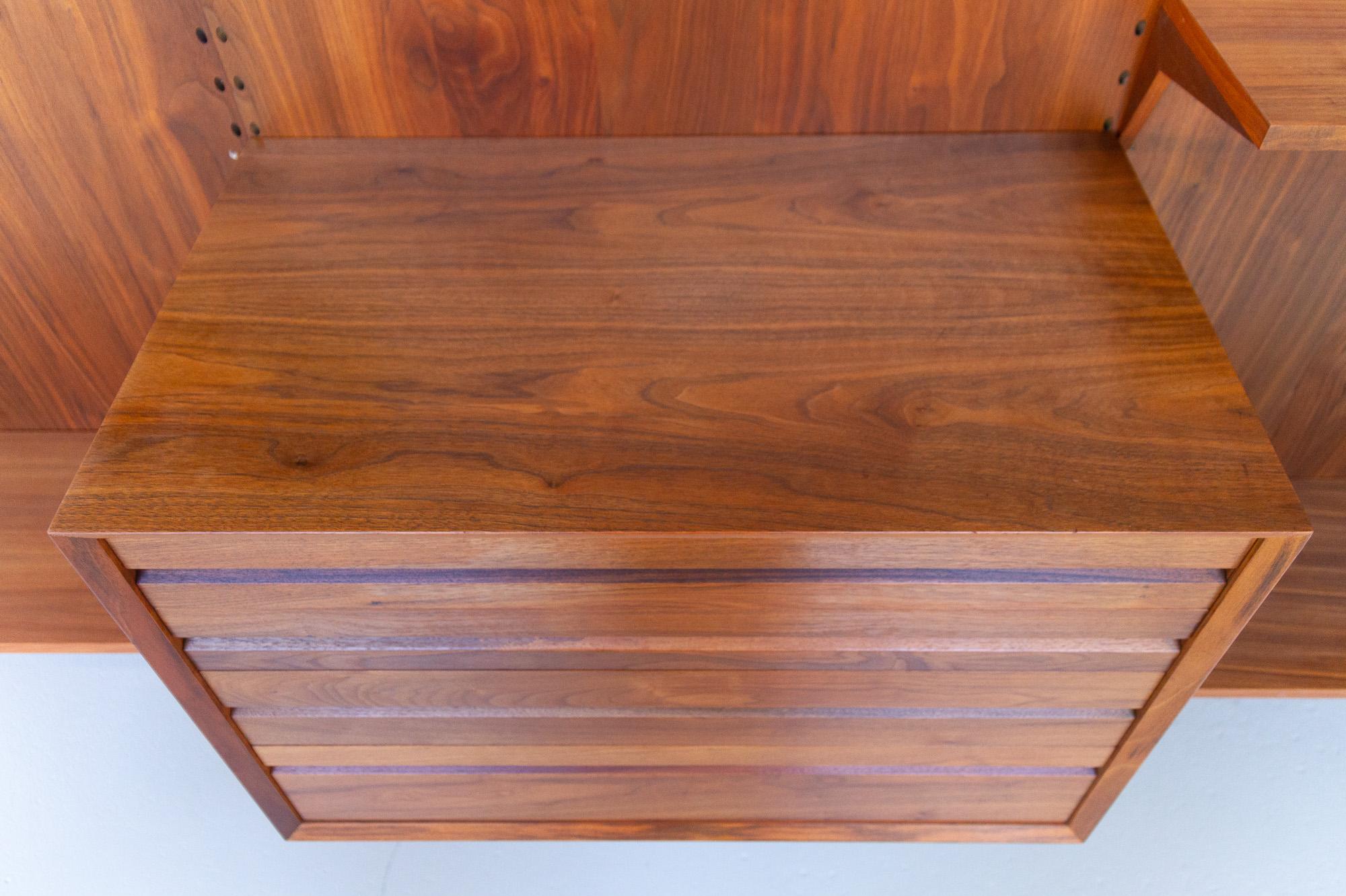 Vintage Danish Walnut Wall Unit by Poul Cadovius for Cado, 1960s 2