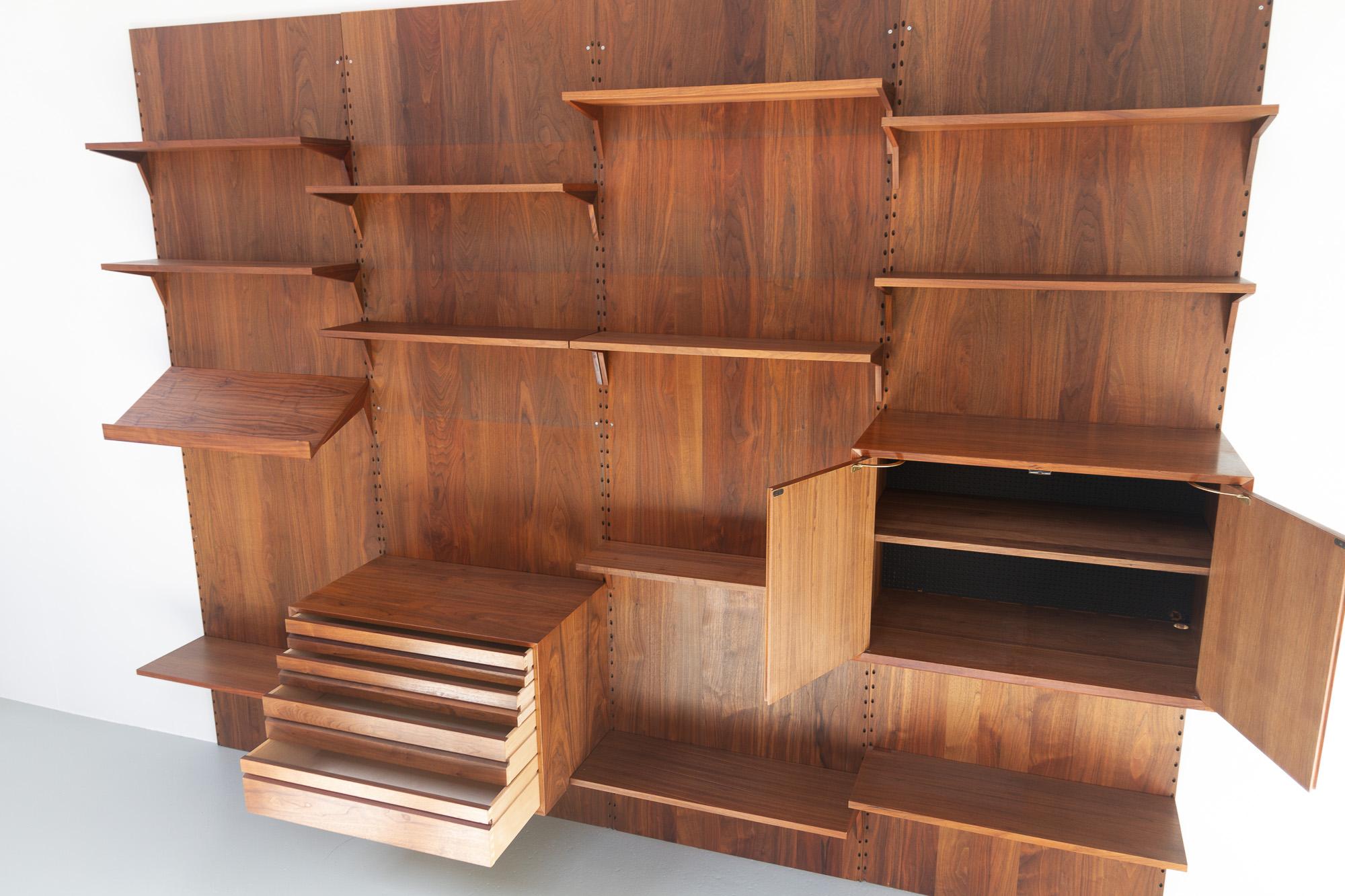 Vintage Danish Walnut Wall Unit by Poul Cadovius for Cado, 1960s 4