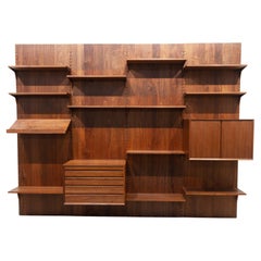 Retro Danish Walnut Wall Unit by Poul Cadovius for Cado, 1960s