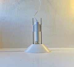 Vintage Danish White Minimalist Pendant Lamp by Lyfa, 1970s