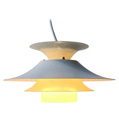 Vintage Danish White Pendant Lamp from Jeka, 1970s