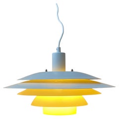 Vintage Danish White Tiered Pendant Lamp from Design Light, 1980s