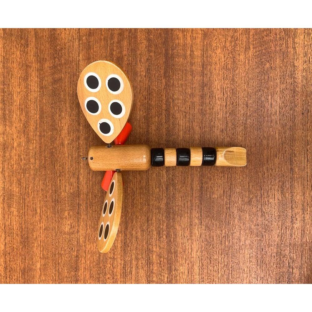 20th Century Vintage Danish Wooden Dragonfly Toy, 1970s For Sale