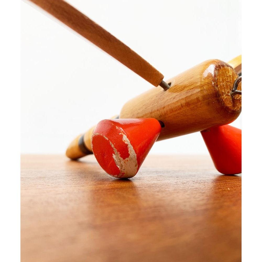Metal Vintage Danish Wooden Dragonfly Toy, 1970s For Sale