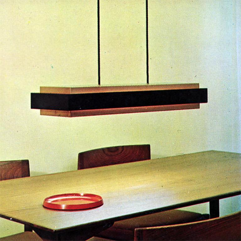 Vintage Dano Rectangular Pendant Lamp by Jo Hammerborg, Denmark ca. 1960 4